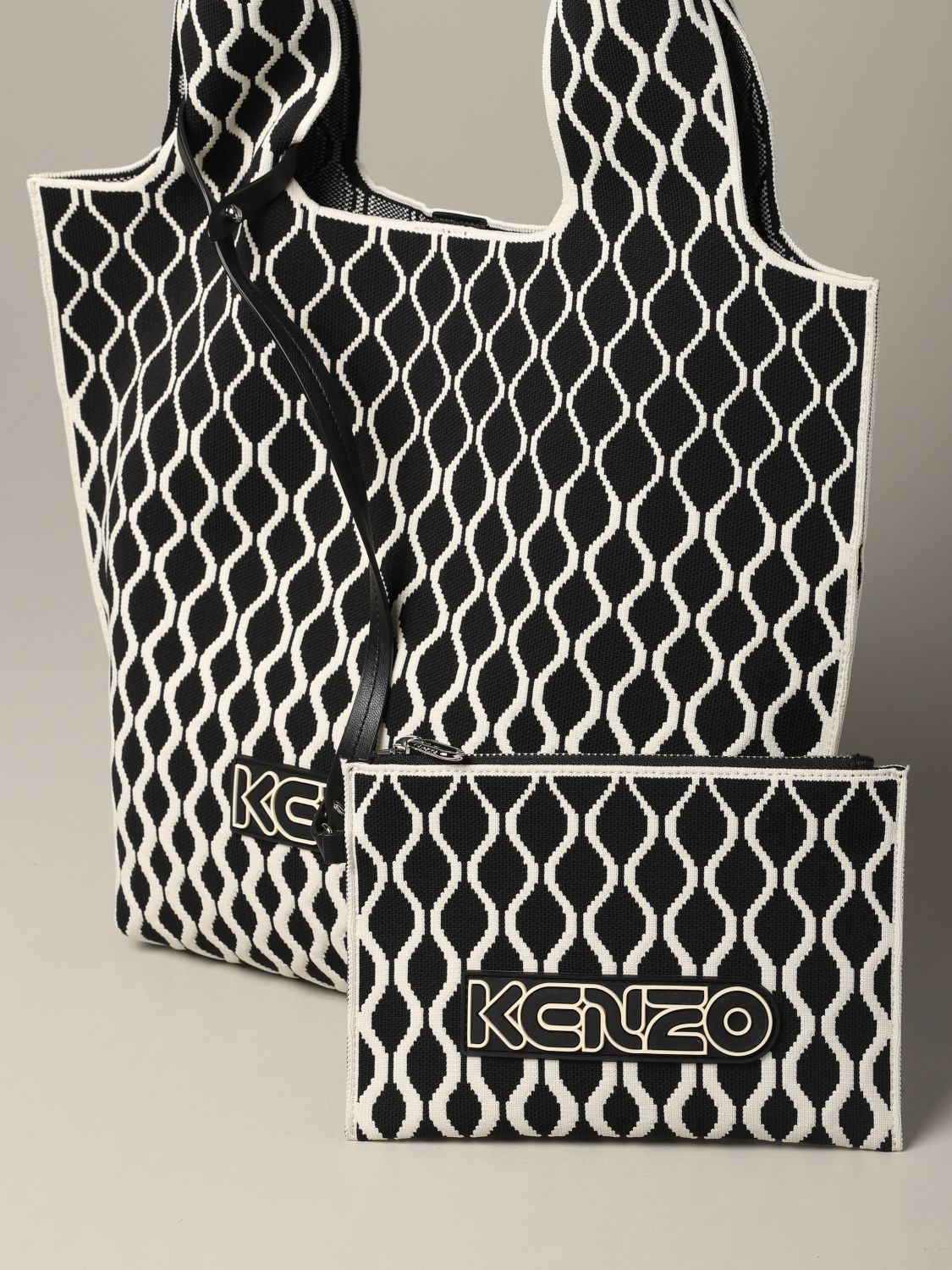 Kenzo Outlet patterned knitted bag Shoulder Bag Kenzo Women Black
