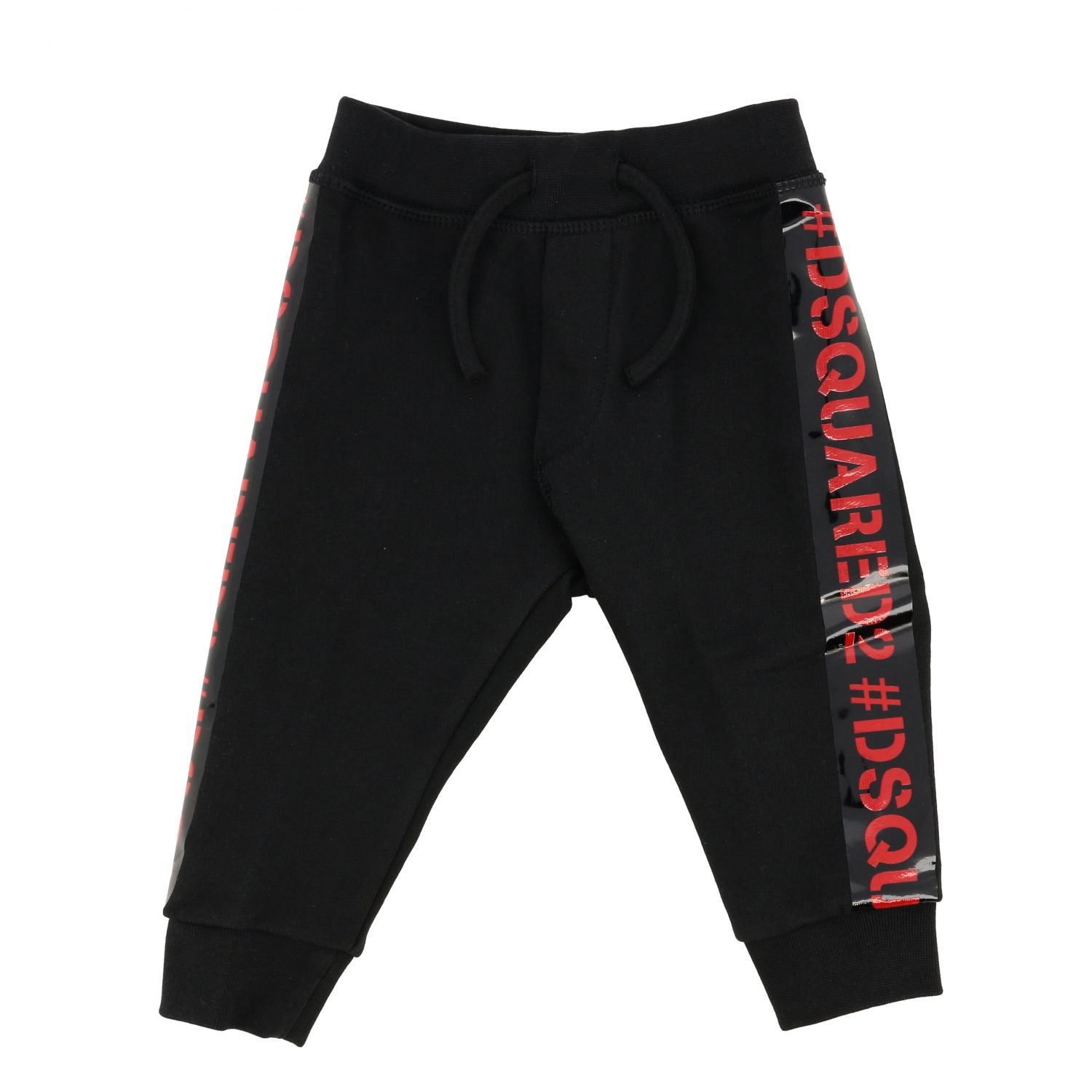 Dsquared2 Junior Outlet Jogging Trousers With Logoed Bands Black