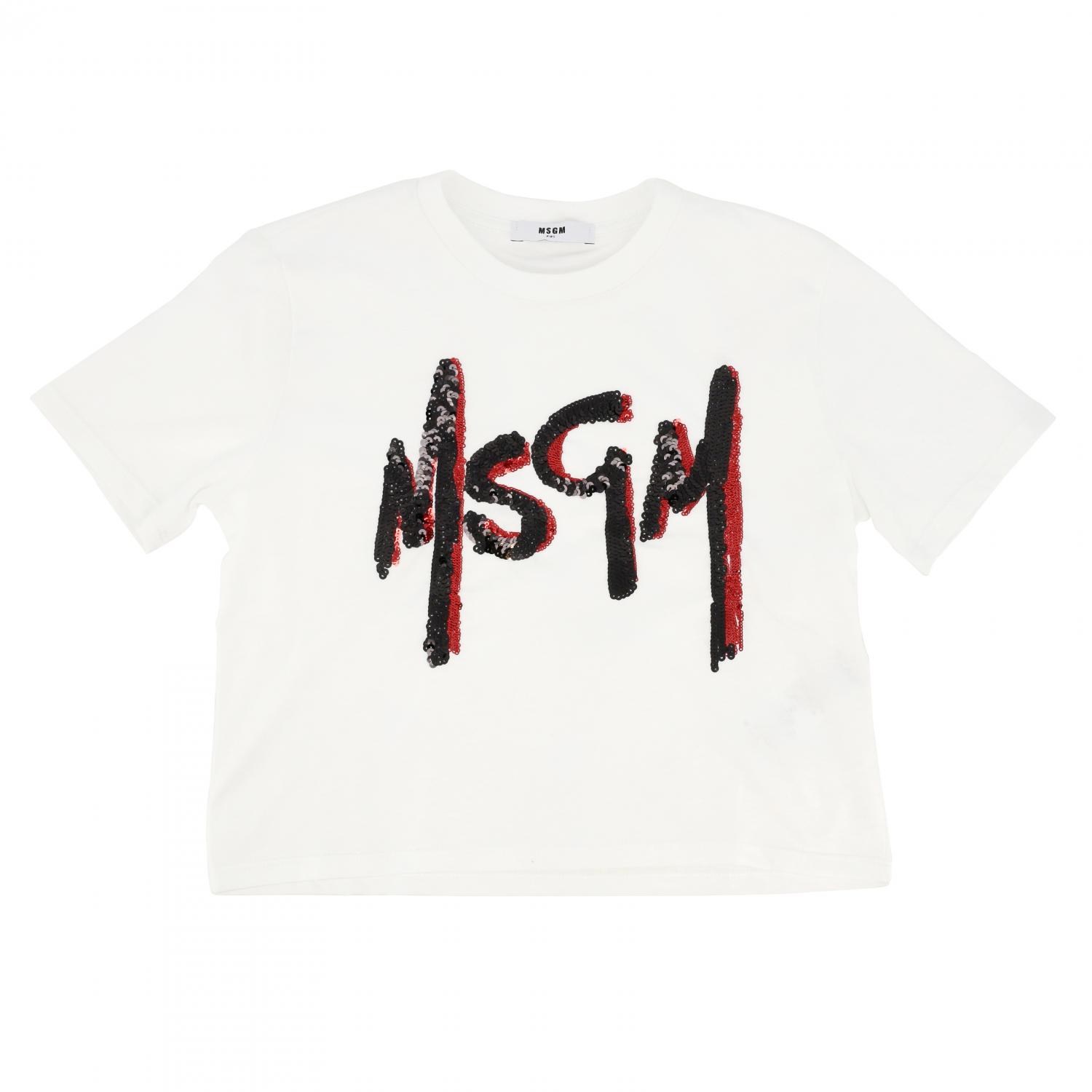 MSGM KIDS: T Shirt For Girls   White | Msgm Kids T Shirt MS029083