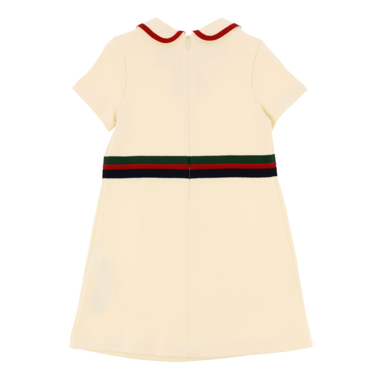 GUCCI: dress with bow and web band | Dress Gucci Kids White | Dress ...