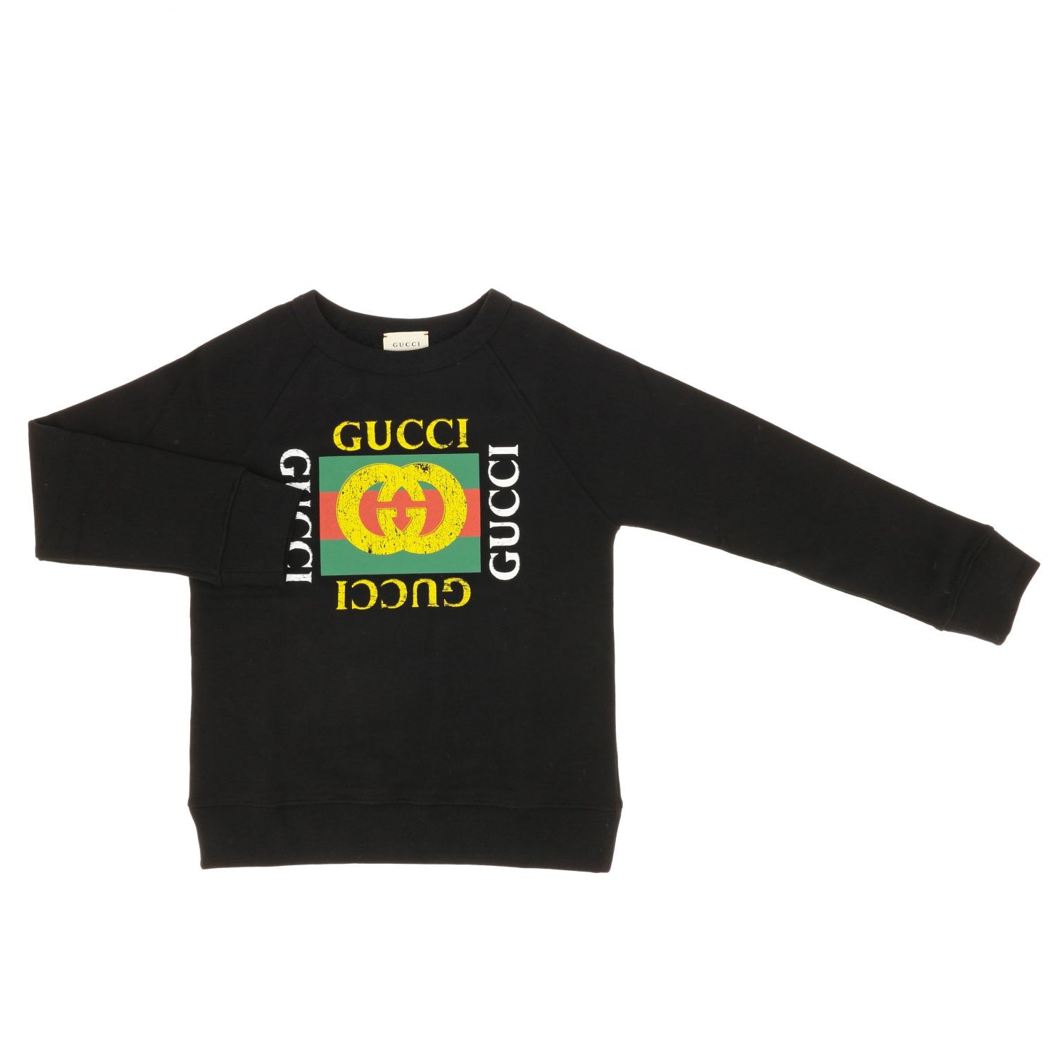 GUCCI: sweatshirt with GG monogram - Black | Gucci sweater 483878 X3G97 online at GIGLIO.COM