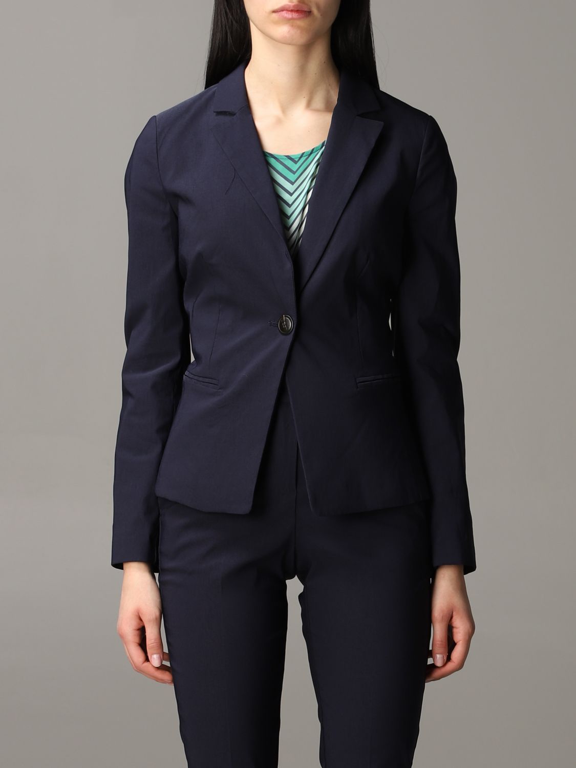 My Twin Jacke Mit Criss Cross Anzug My Twin Damen Blau Anzug My Twin 1tp2510 Giglio De