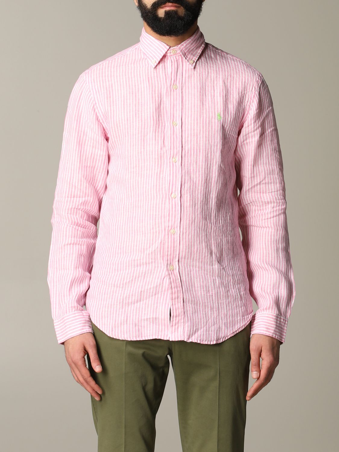 Onderhandelen Onleesbaar eigendom Polo Ralph Lauren Outlet: shirt for man - Pink | Polo Ralph Lauren shirt  710787525 online on GIGLIO.COM
