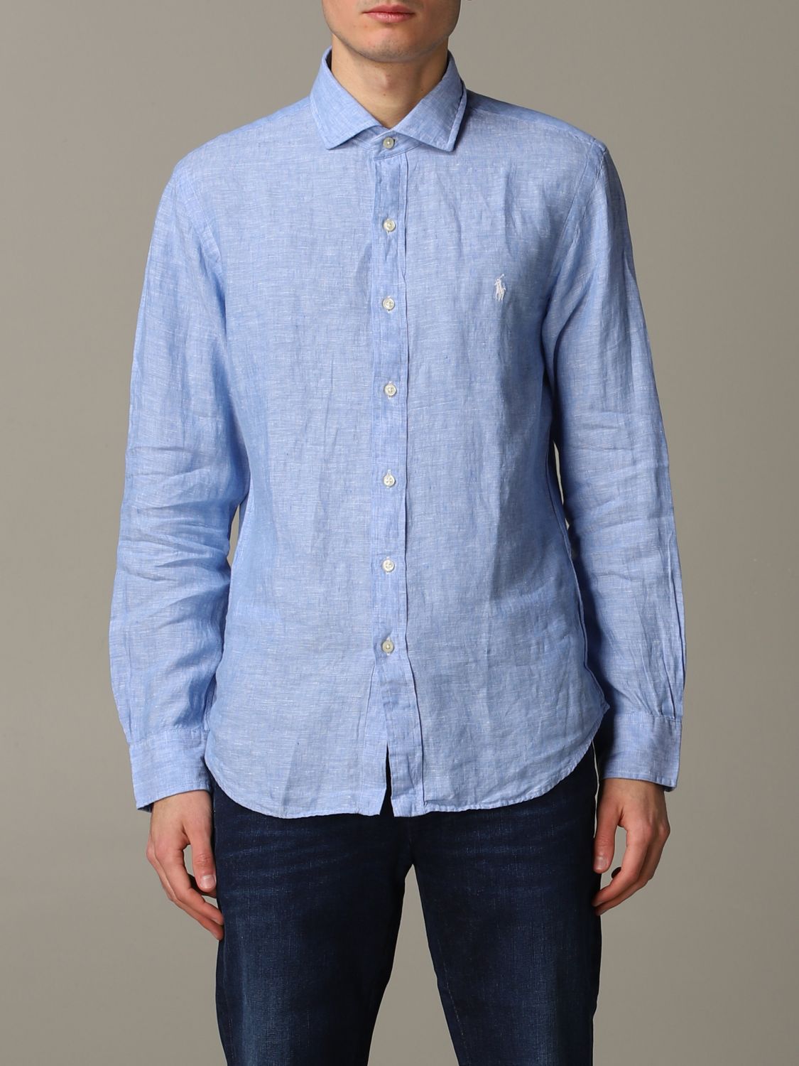 Shirt Polo Ralph Lauren: Polo Ralph Lauren shirt for men gnawed blue 1