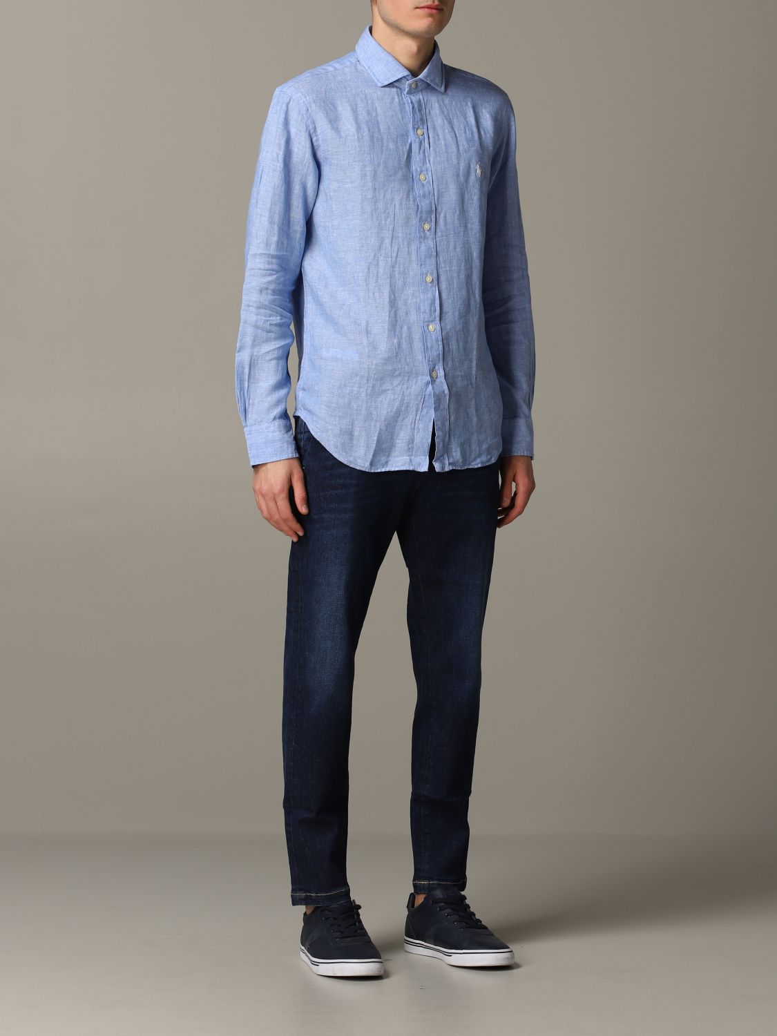 Shirt Polo Ralph Lauren: Polo Ralph Lauren shirt for men gnawed blue 2