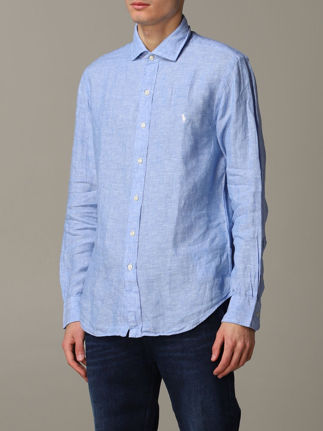 Shirt Polo Ralph Lauren: Polo Ralph Lauren shirt for men gnawed blue 4