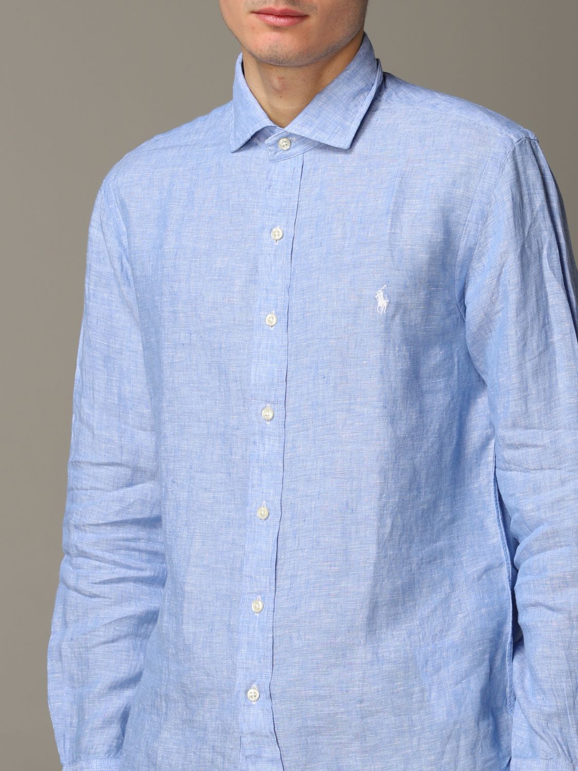 Camicia Polo Ralph Lauren: Camicia Polo Ralph Lauren con collo italiano azzurro 5