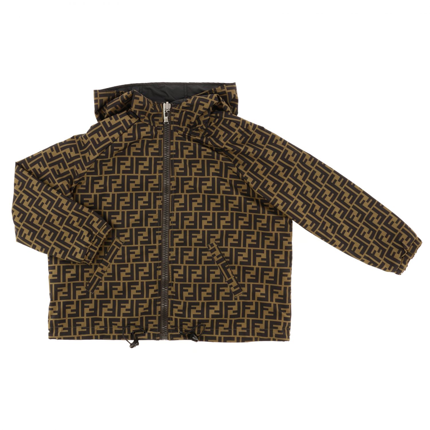 FENDI: Reversible nylon jacket with FF monogram | Jacket Fendi Kids ...