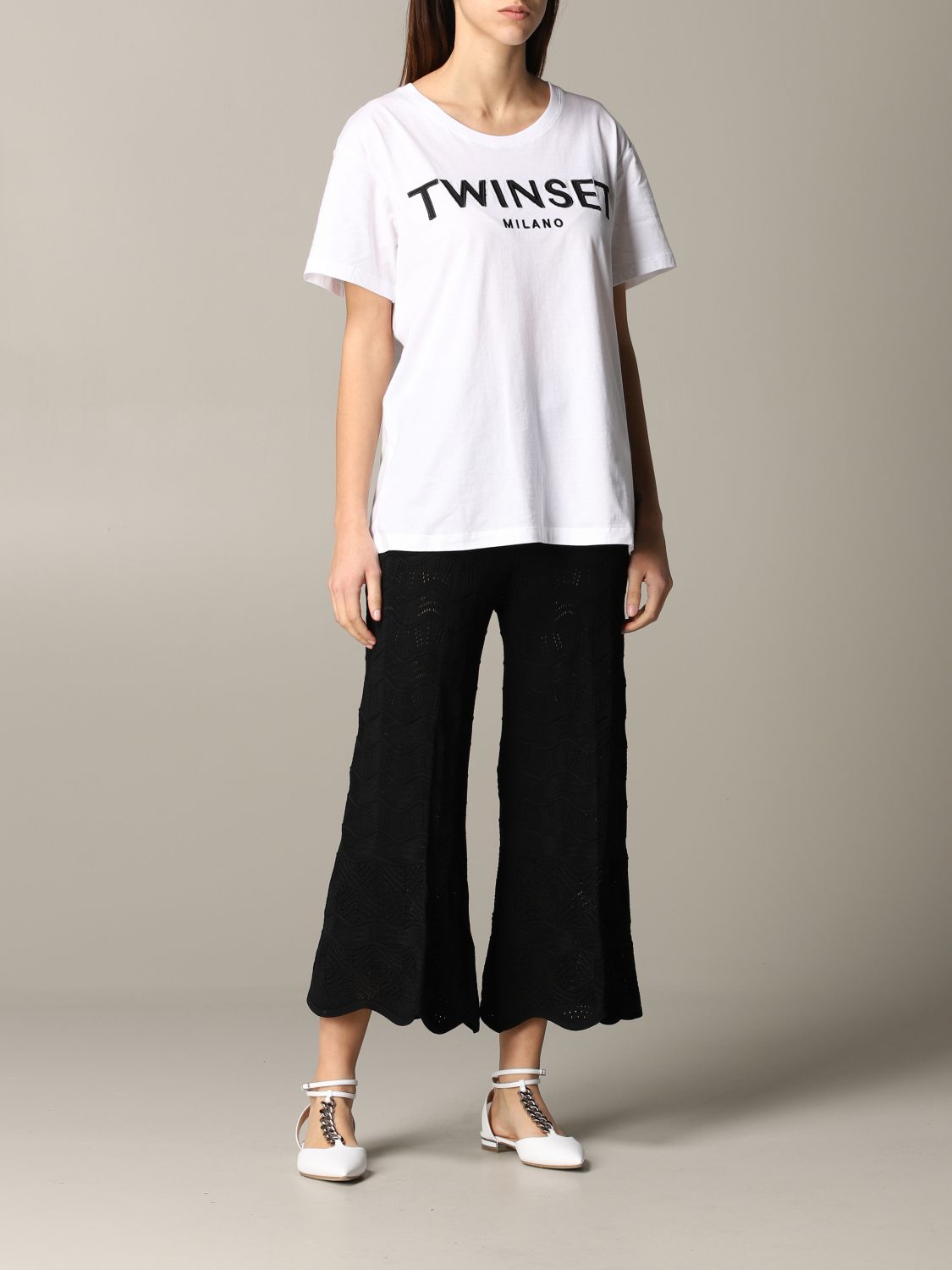 TWINSET: Twin-set T-shirt with logo - White | Twinset t-shirt 201TP2081 ...