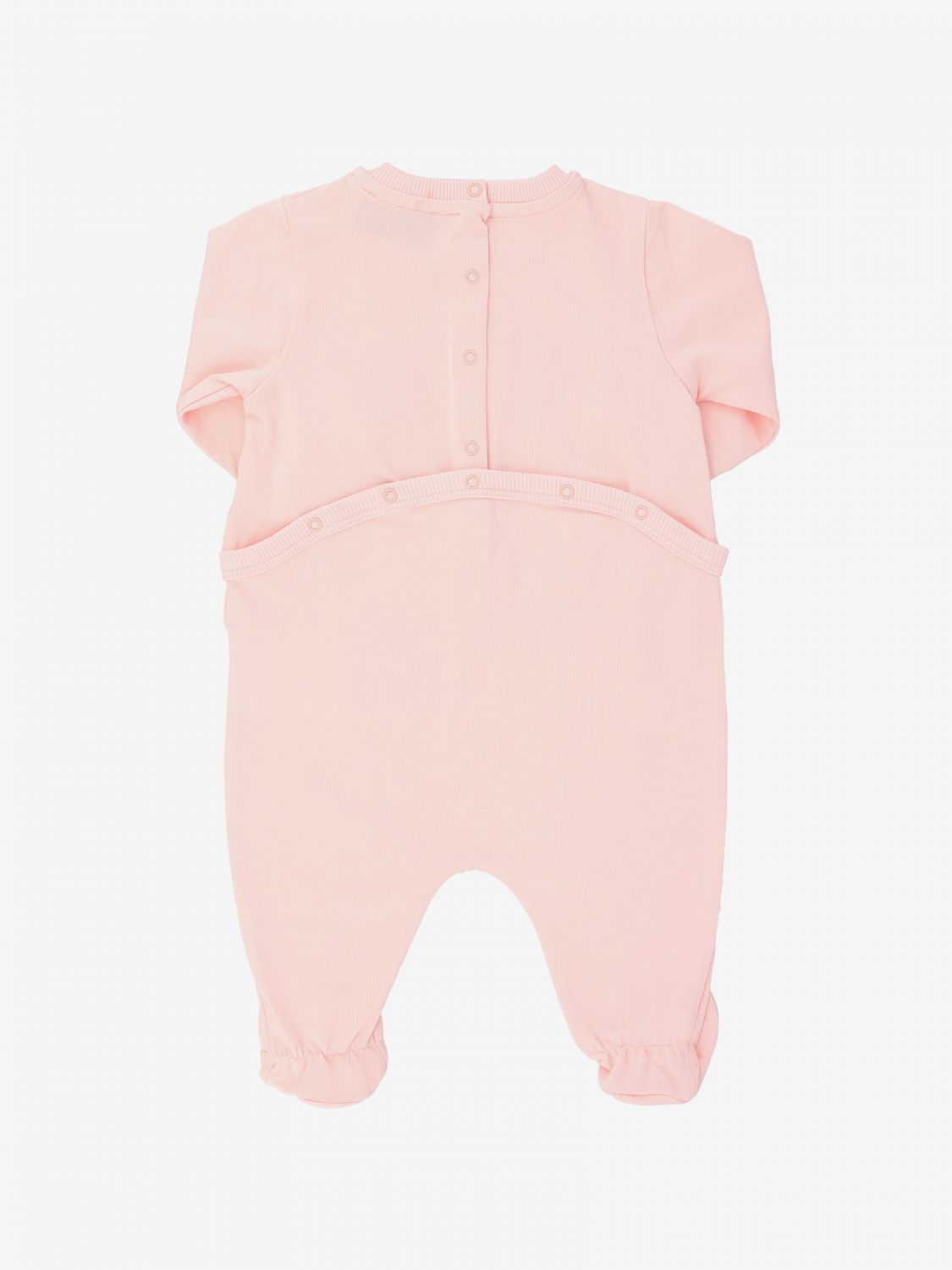 Moschino Baby Outlet onesie with foot + hat + bib set Pink Blanket