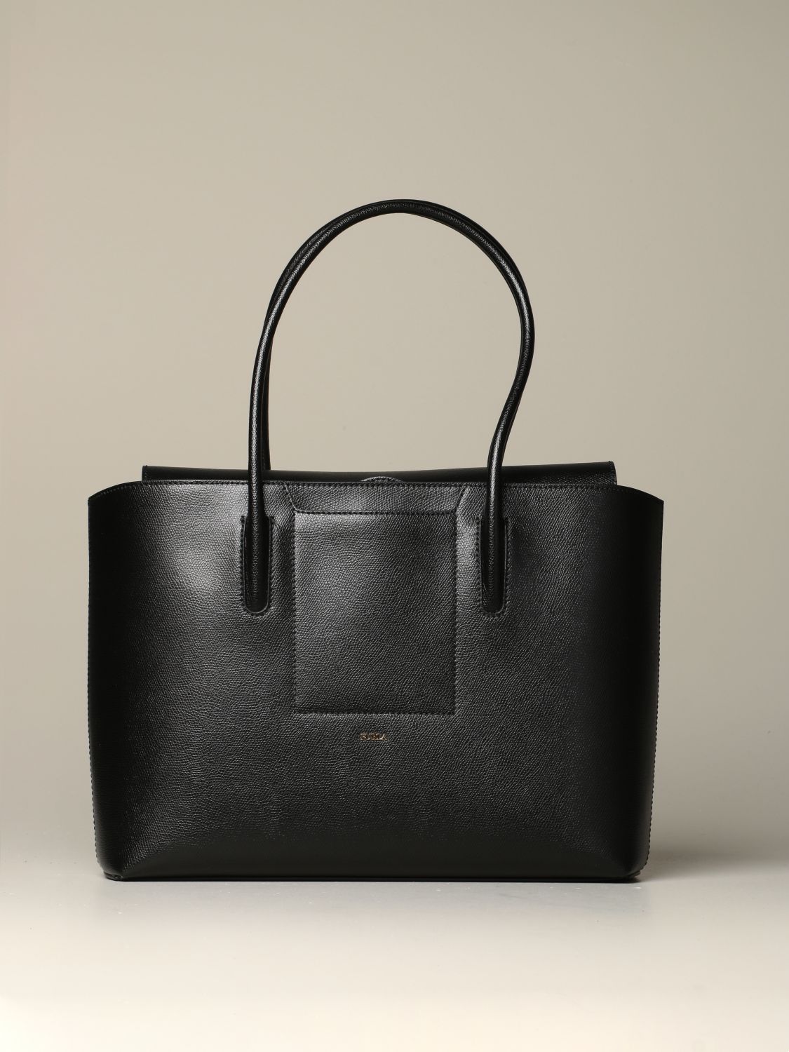 Furla Outlet: shoulder bag in leather with logo - Black | Shoulder Bag ...