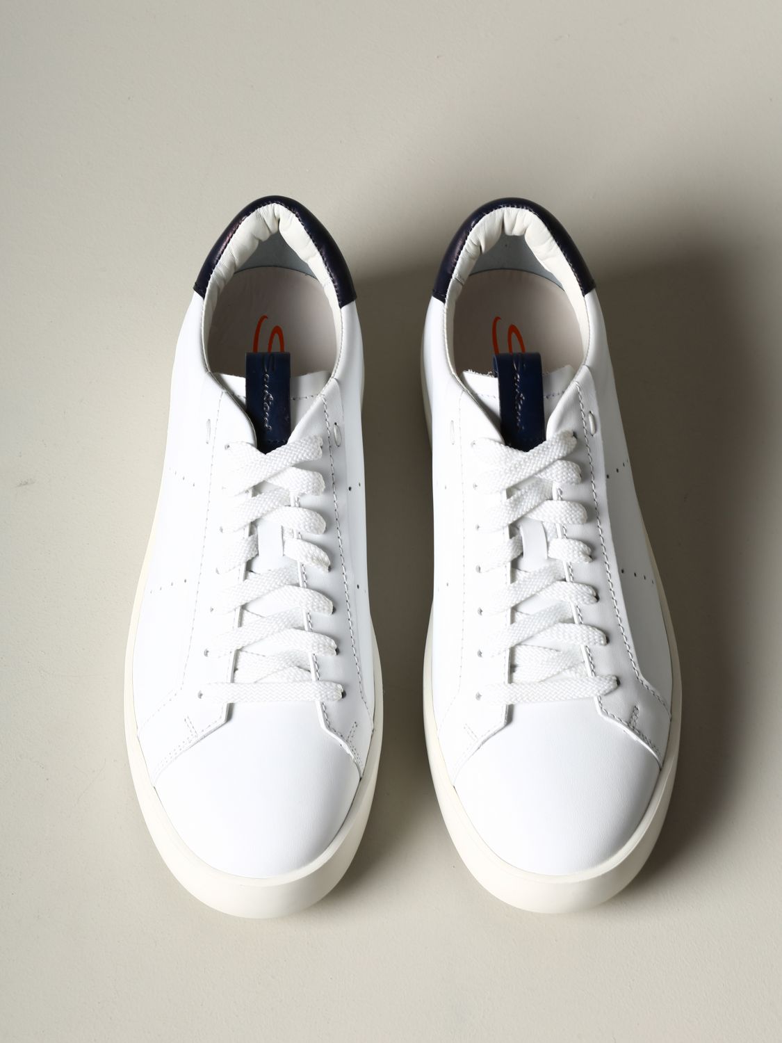 Sneakers Santoni: Santoni smooth leather sneakers white 3