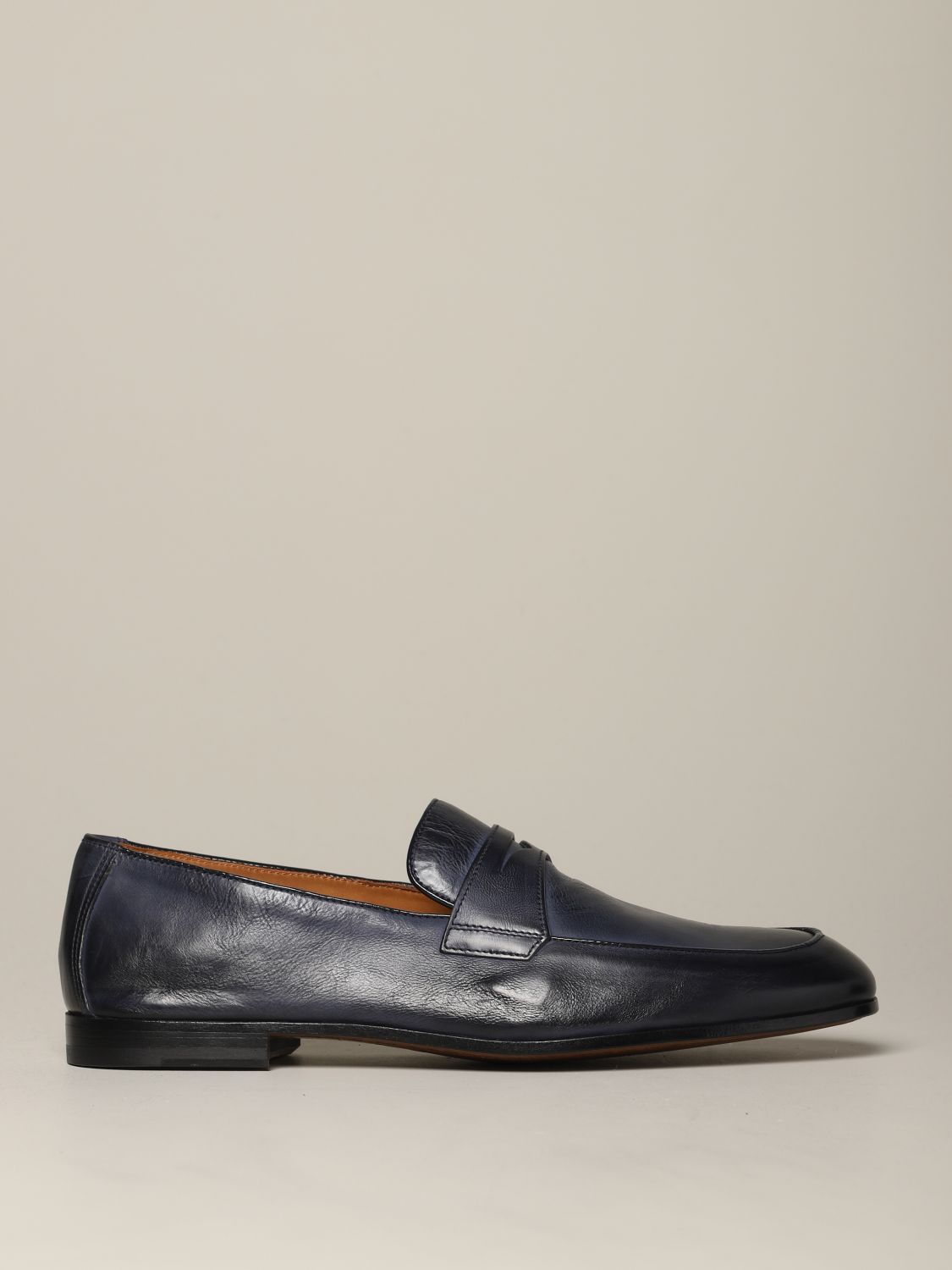 Doucal's loafers in leather with sleeper | Loafers Doucal's Men Blue |  Loafers Doucal's DU2367CAPRUF036N Giglio EN