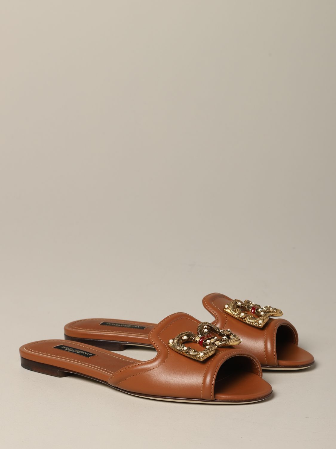 dolce and gabbana leather sandals