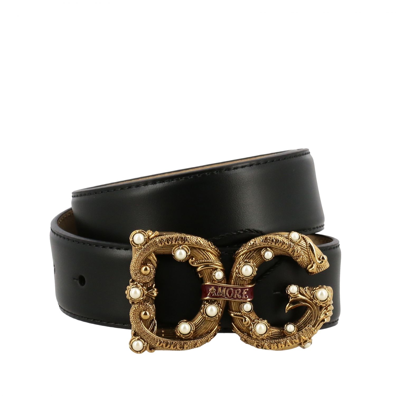 Dolce & Gabbana leather belt with DG monogram