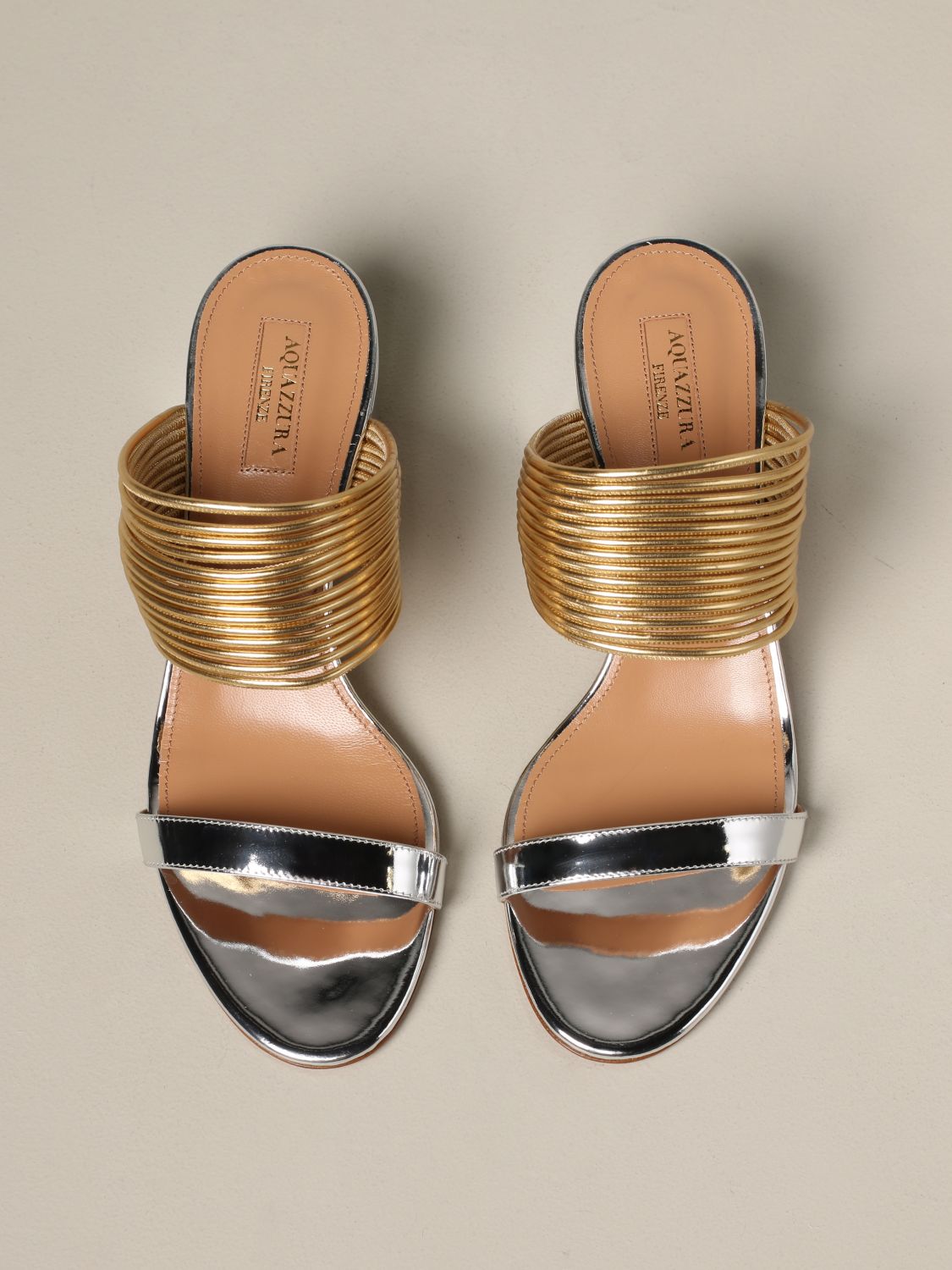 Sandalen mit Absatz Aquazzura: Schuhe damen Aquazzura silber 3