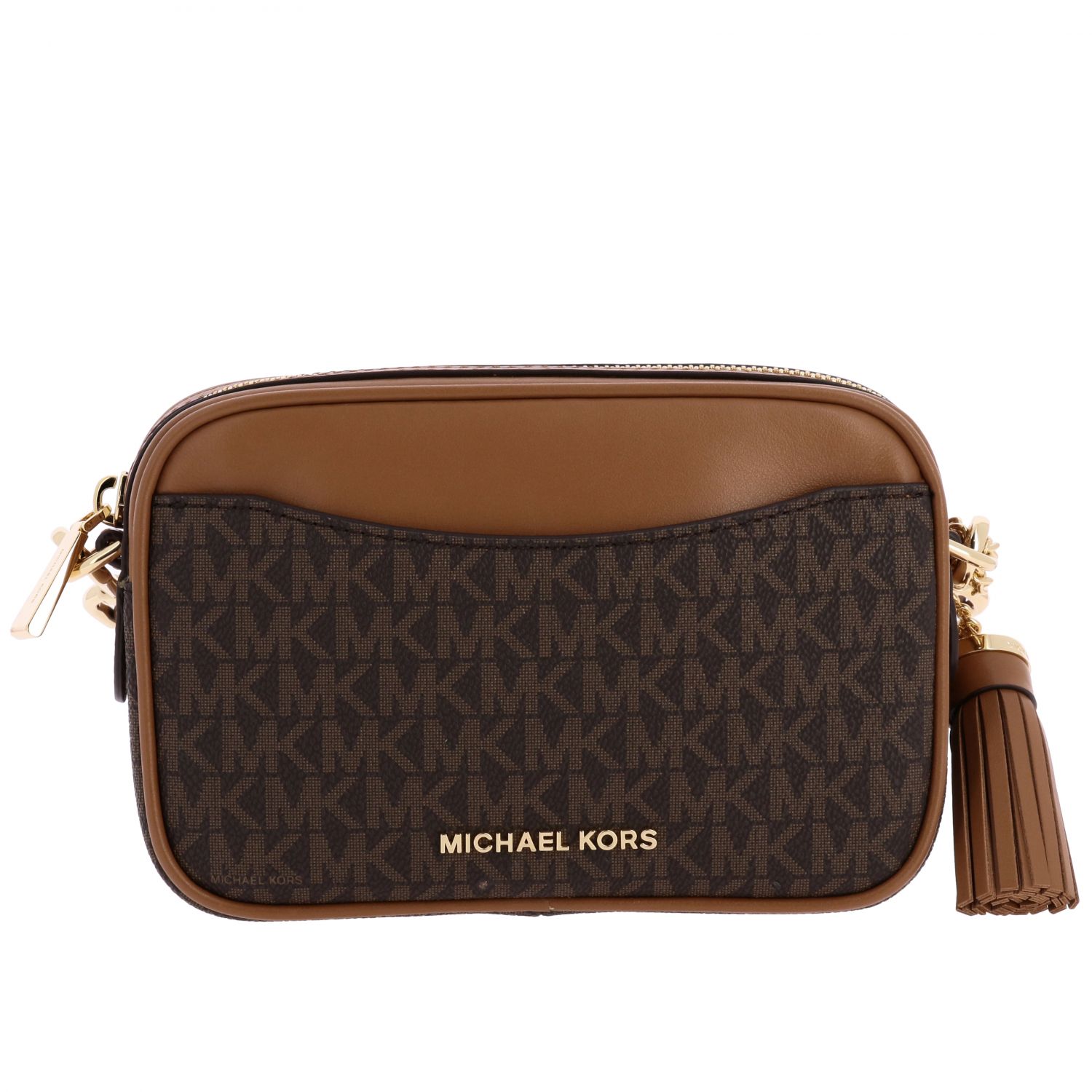 Michael Kors Outlet: Michael bag / pouch with MK print - Dark | Michael ...