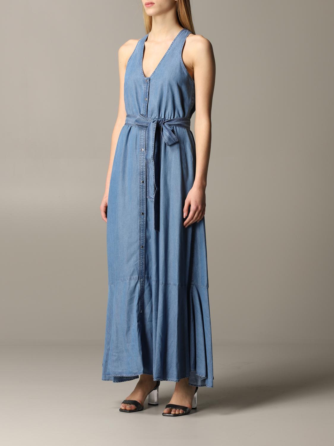 MY TWIN: Abito lungo con cinta - Denim | Abito My Twin 201MT2194 GIGLIO.COM