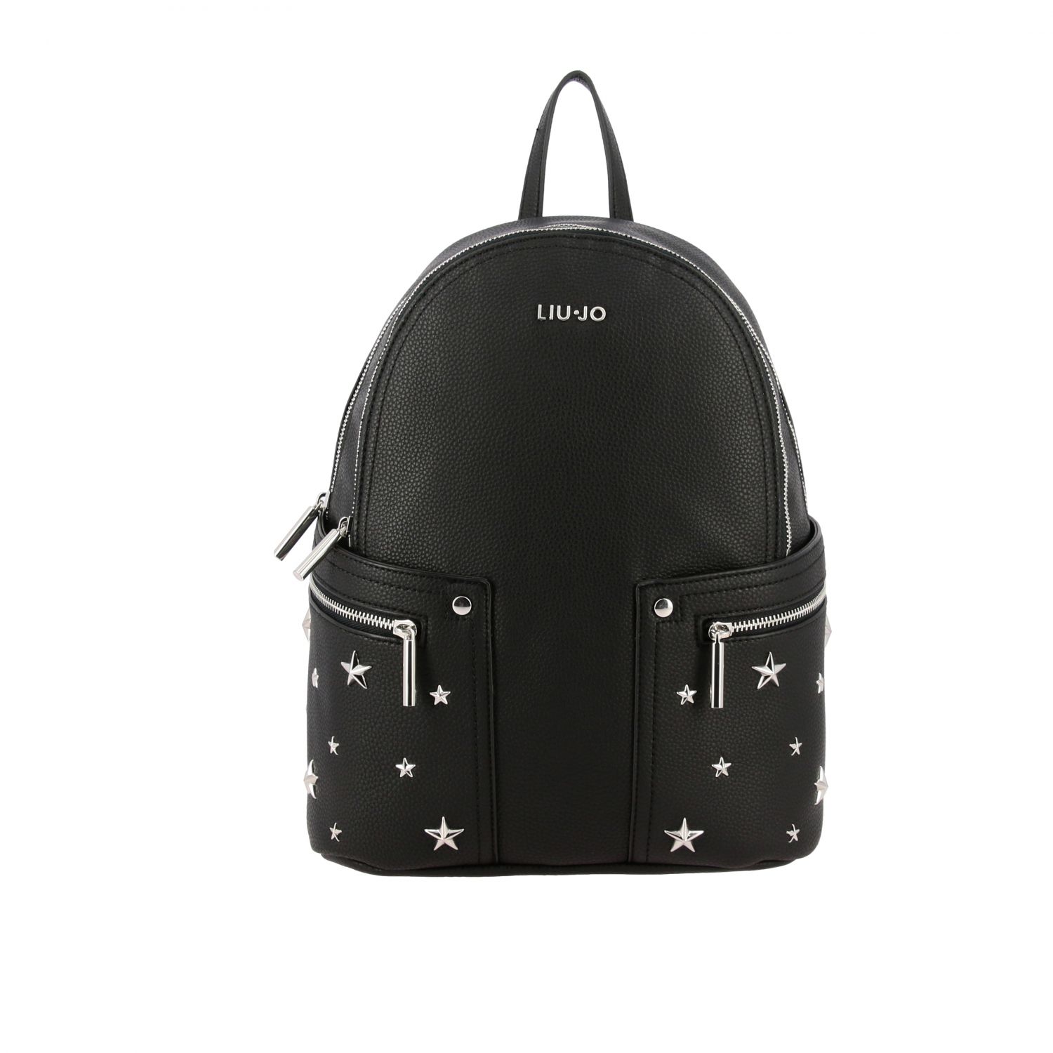 Los invitados Inocencia heno LIU JO: backpack in synthetic leather with logo and stars - Black | Liu Jo  backpack AA0188E0058 online on GIGLIO.COM