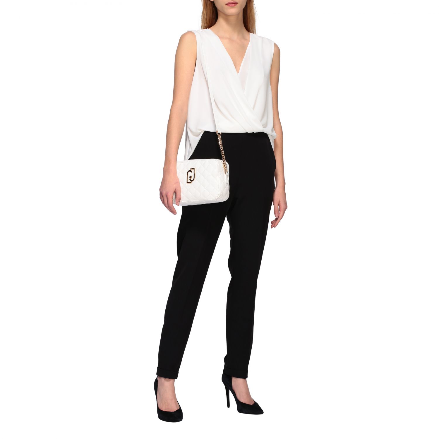 LIU JO: shoulder bag in quilted synthetic leather - White | Crossbody ...