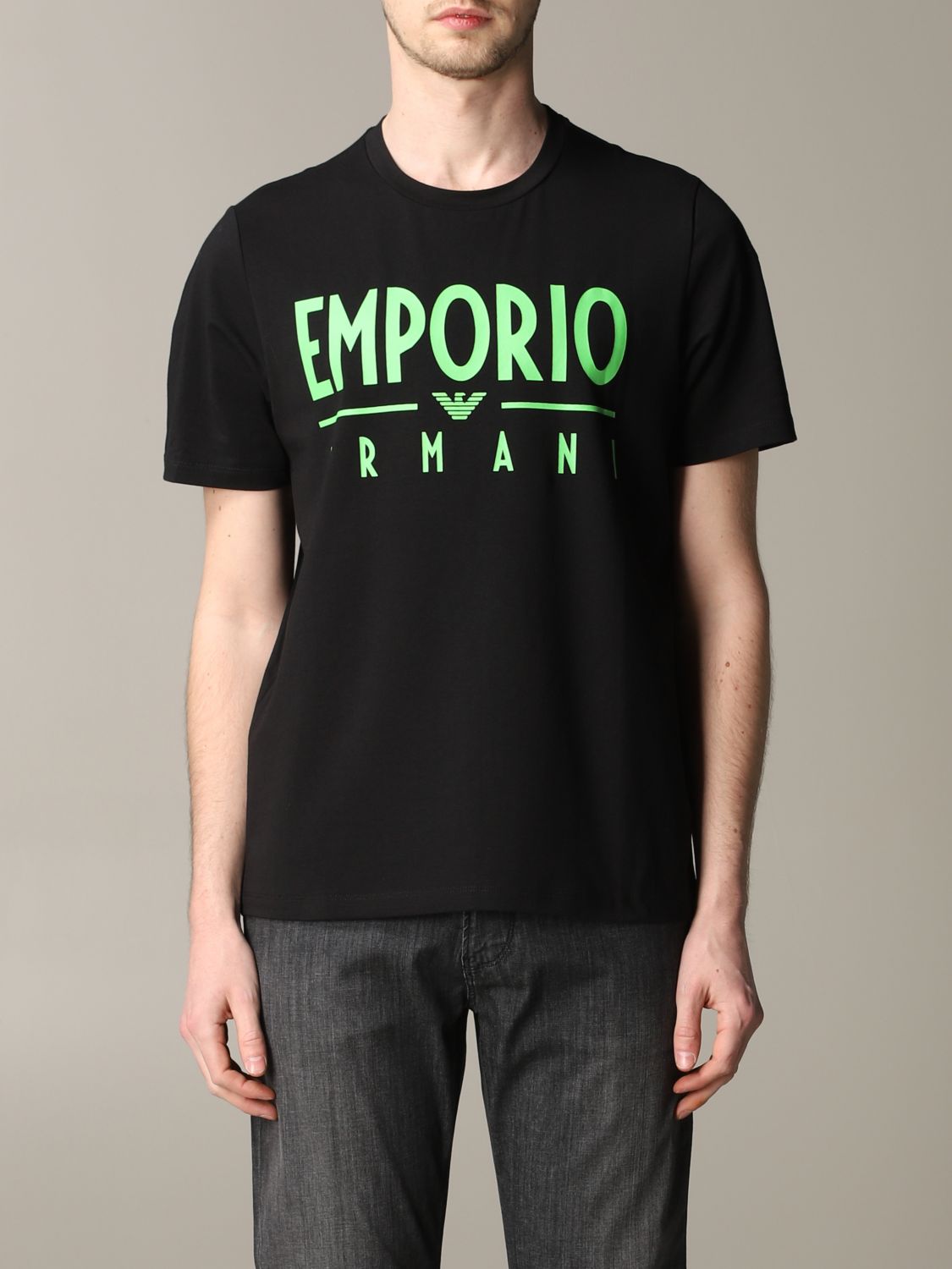 EMPORIO ARMANI: t-shirt for man - Black | Emporio Armani t-shirt 3H1T90 ...