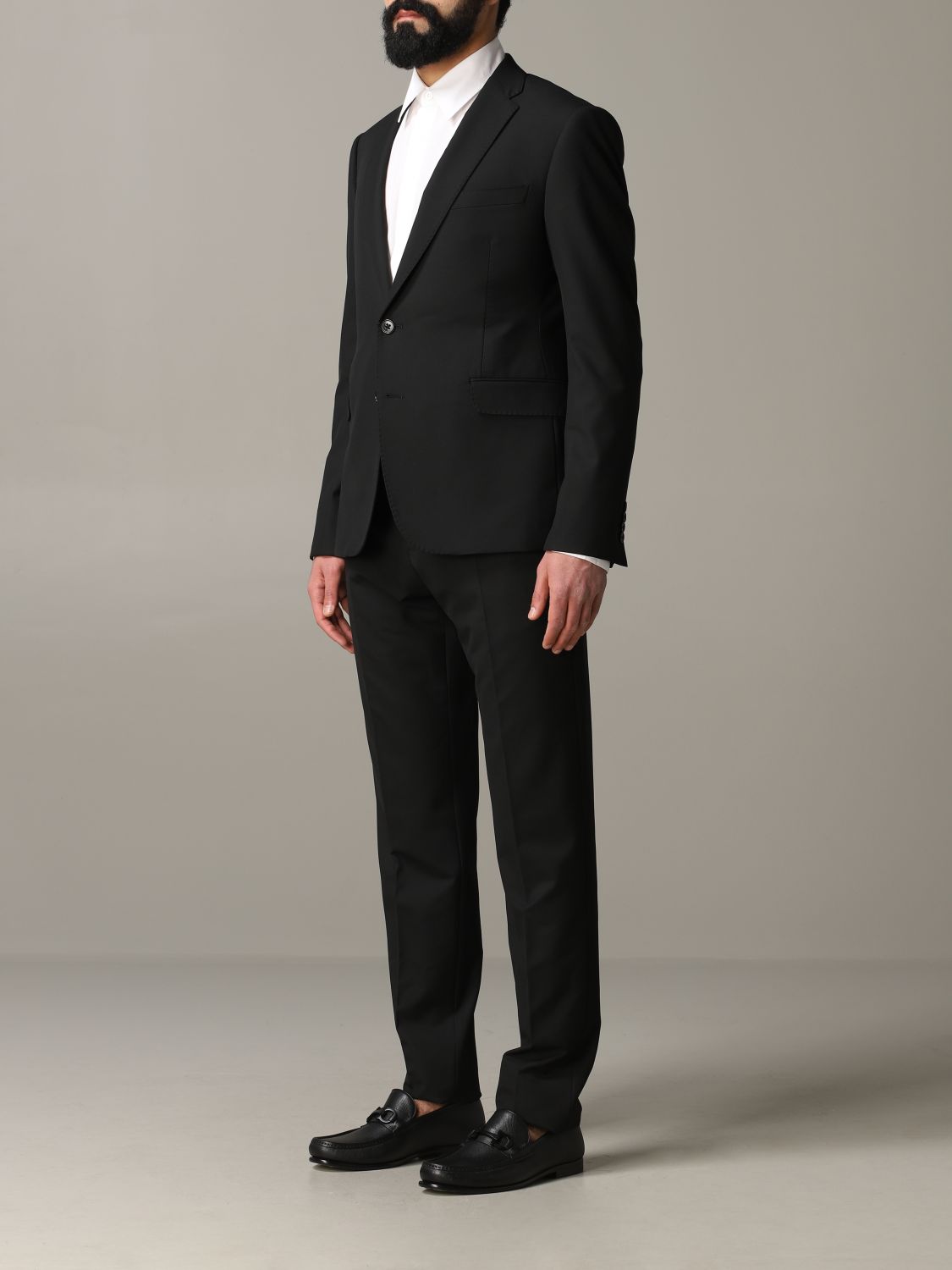 Emporio Armani Outlet: single-breasted 2-button suit - Black | Emporio ...