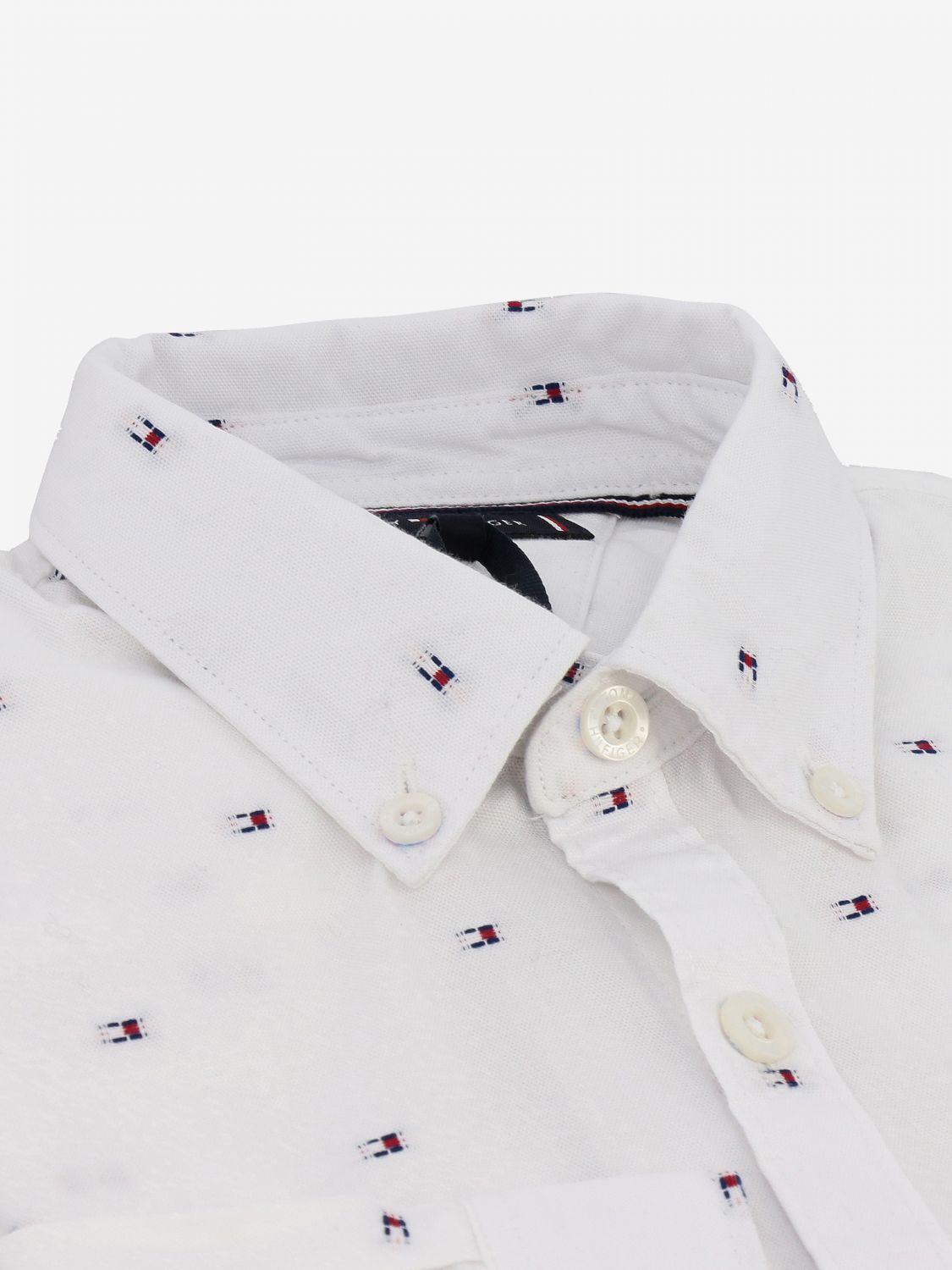 Outlet de Tommy Hilfiger: Camisa para niño, Blanco | Camisa Tommy Hilfiger KB0KB05410 línea en GIGLIO.COM