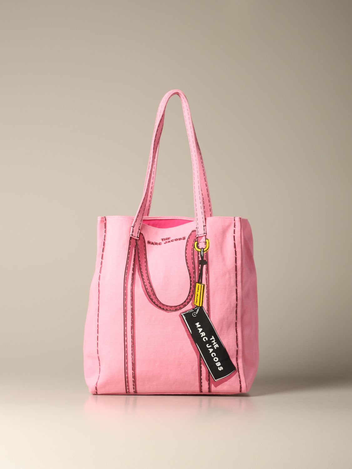 Marc Jacobs Outlet: cotton bag with illustrated prints - Pink