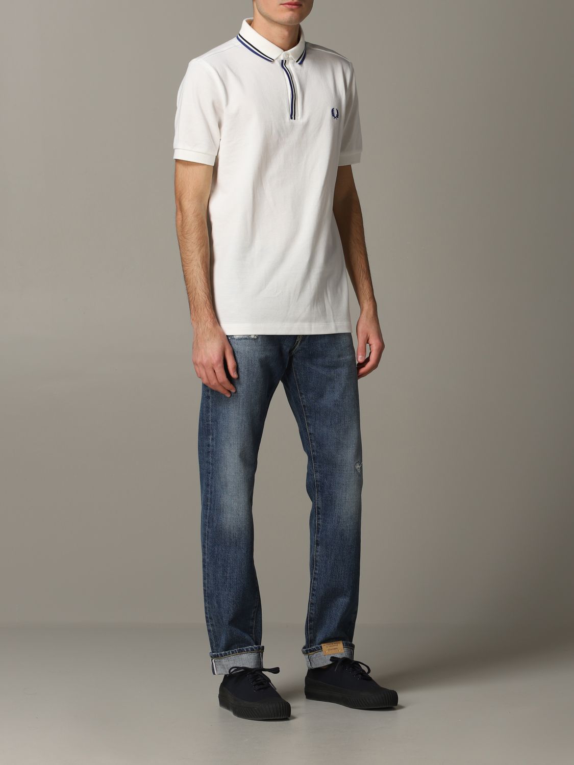Fred Perry Outlet polo shirt for men White Fred Perry polo shirt