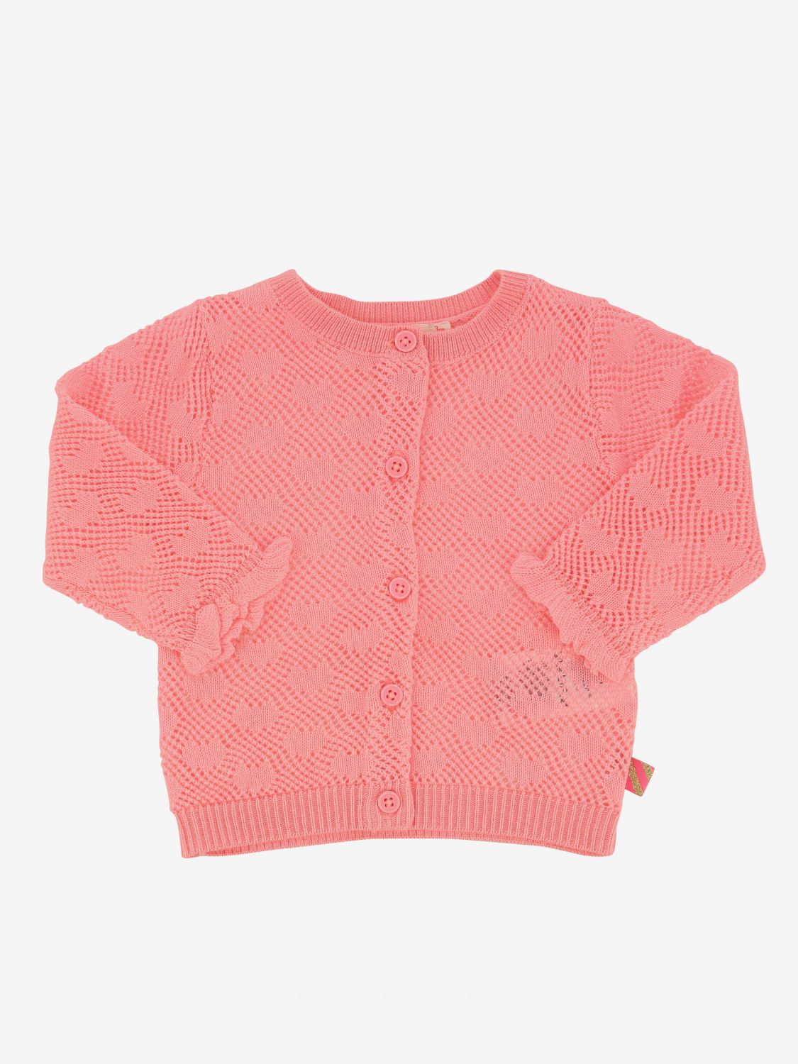 pink crew neck cardigan