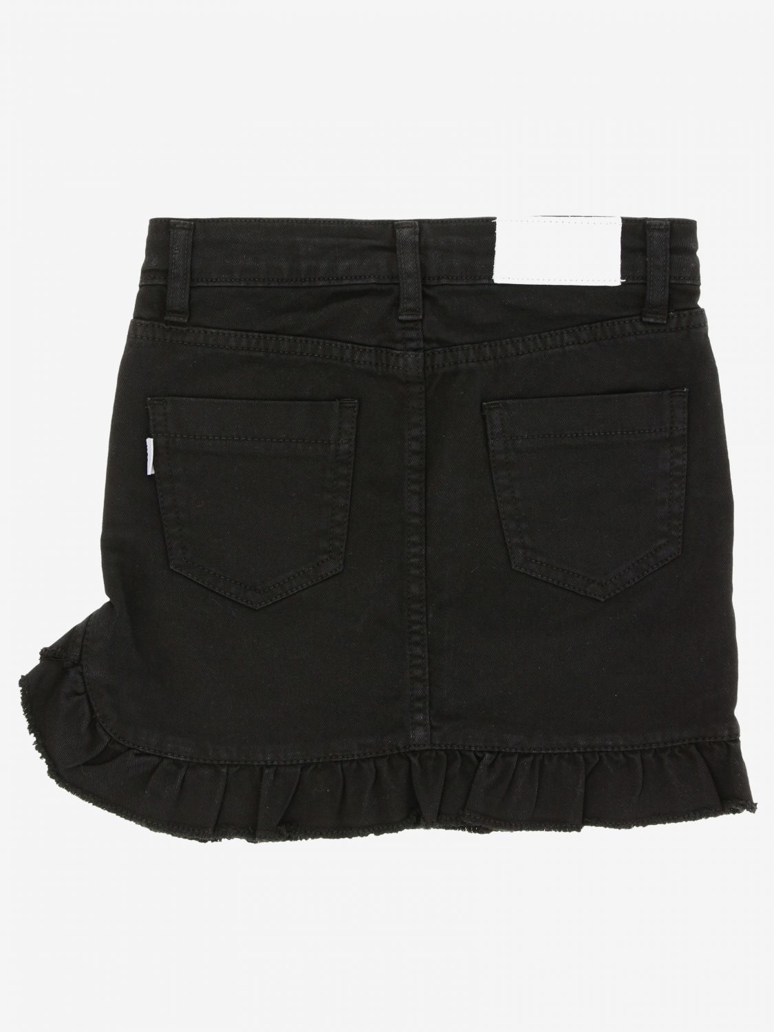 kids black denim skirt