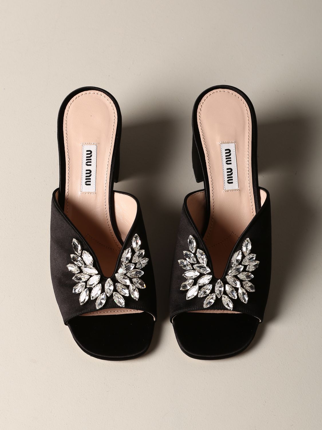 Heeled sandals Miu Miu: Flat sandals women Miu Miu black 3