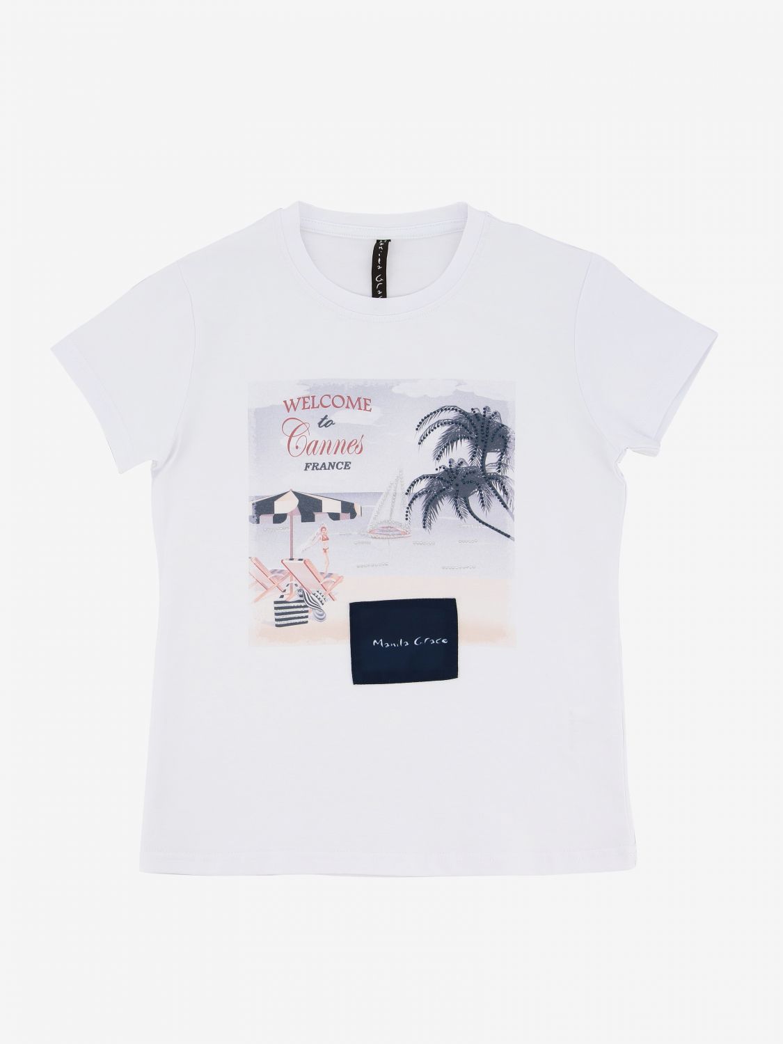 Manila Grace Outlet: t-shirt for girl - White | Manila Grace t-shirt ...