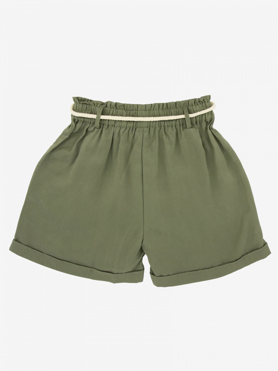 Manila Grace Outlet: shorts with belt - Green | Manila Grace short MG70 ...