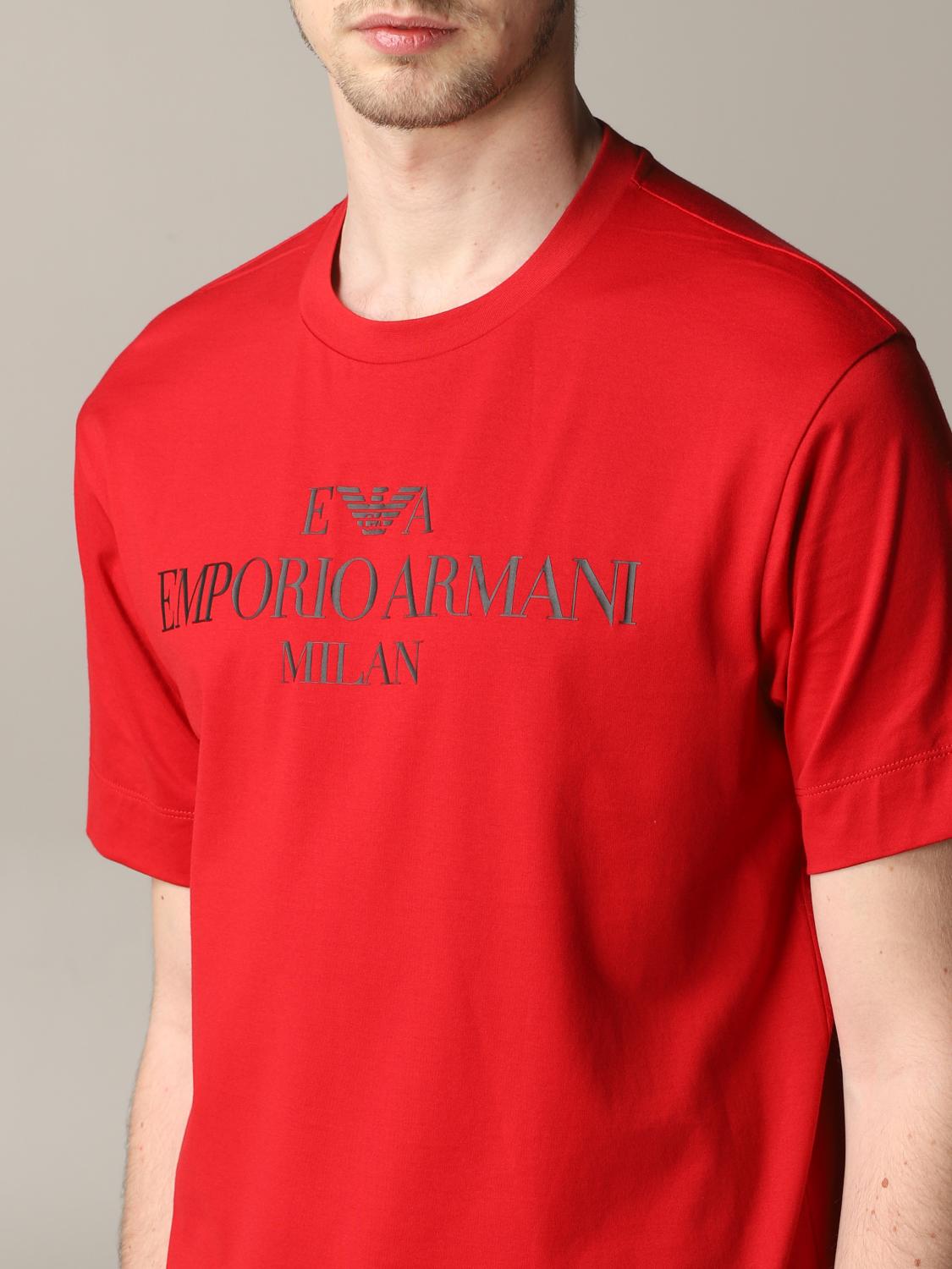 armani t shirt red