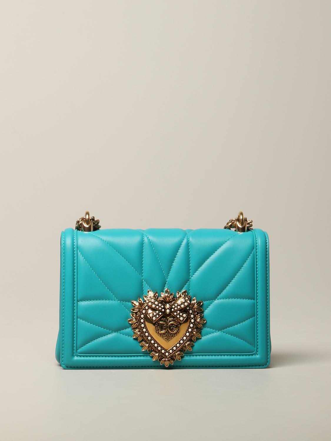 DOLCE \u0026 GABBANA: Borsa a spalla con cuore metallico e logo - Azzurro | Borsa  Mini Dolce \u0026 Gabbana BB6652 AV967 GIGLIO.COM