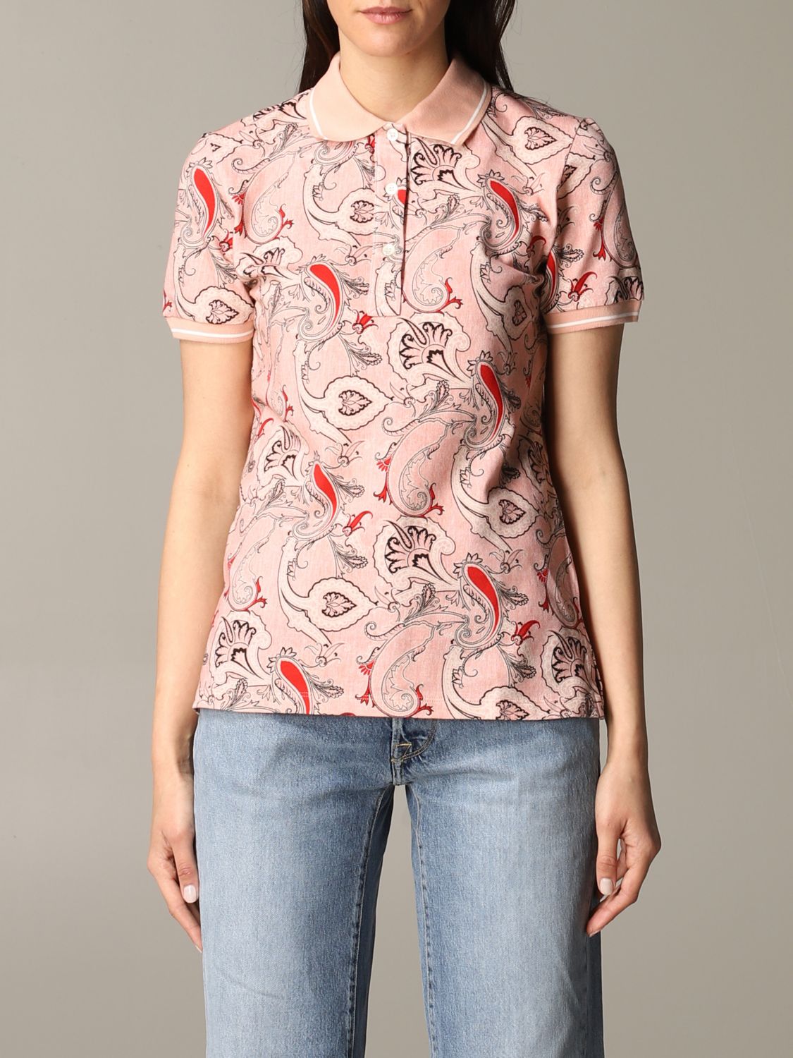 womens patterned polo shirts
