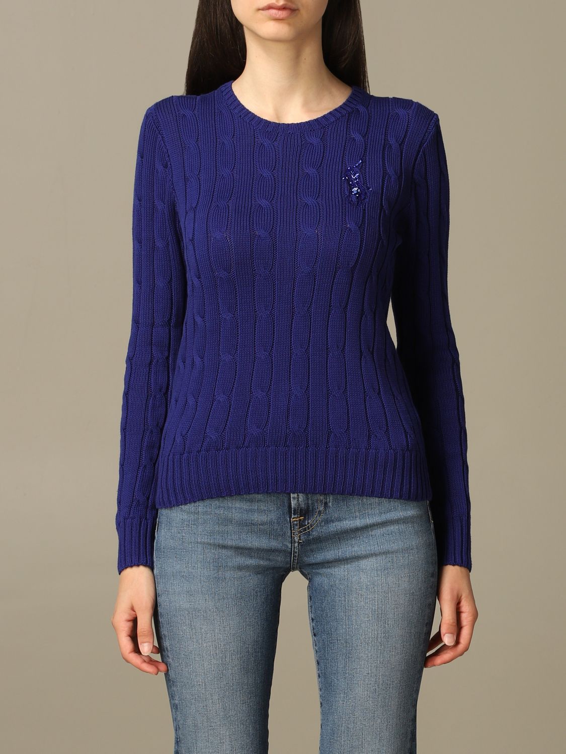 ralph lauren blue sweater women's