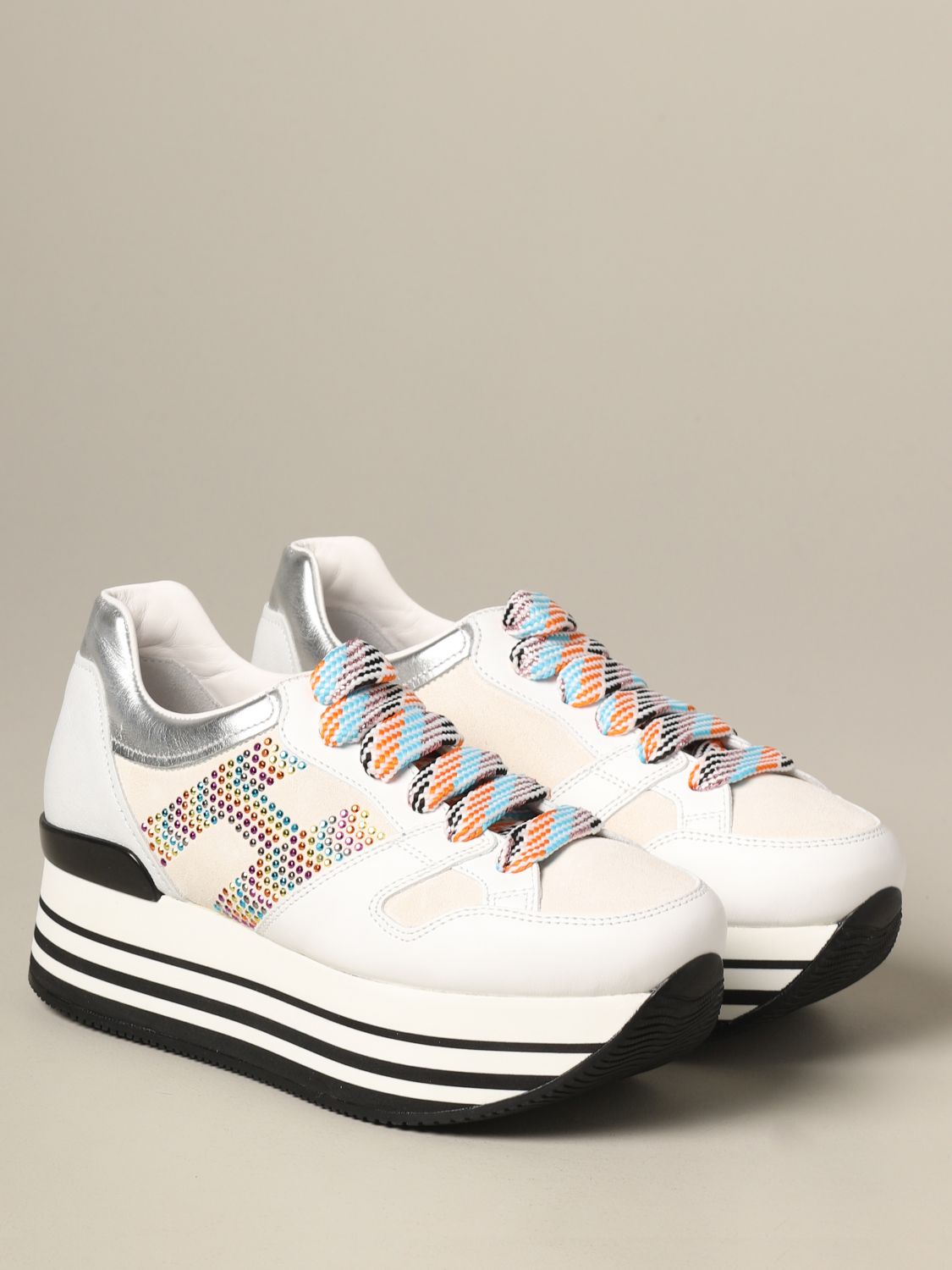multi color platform sneakers