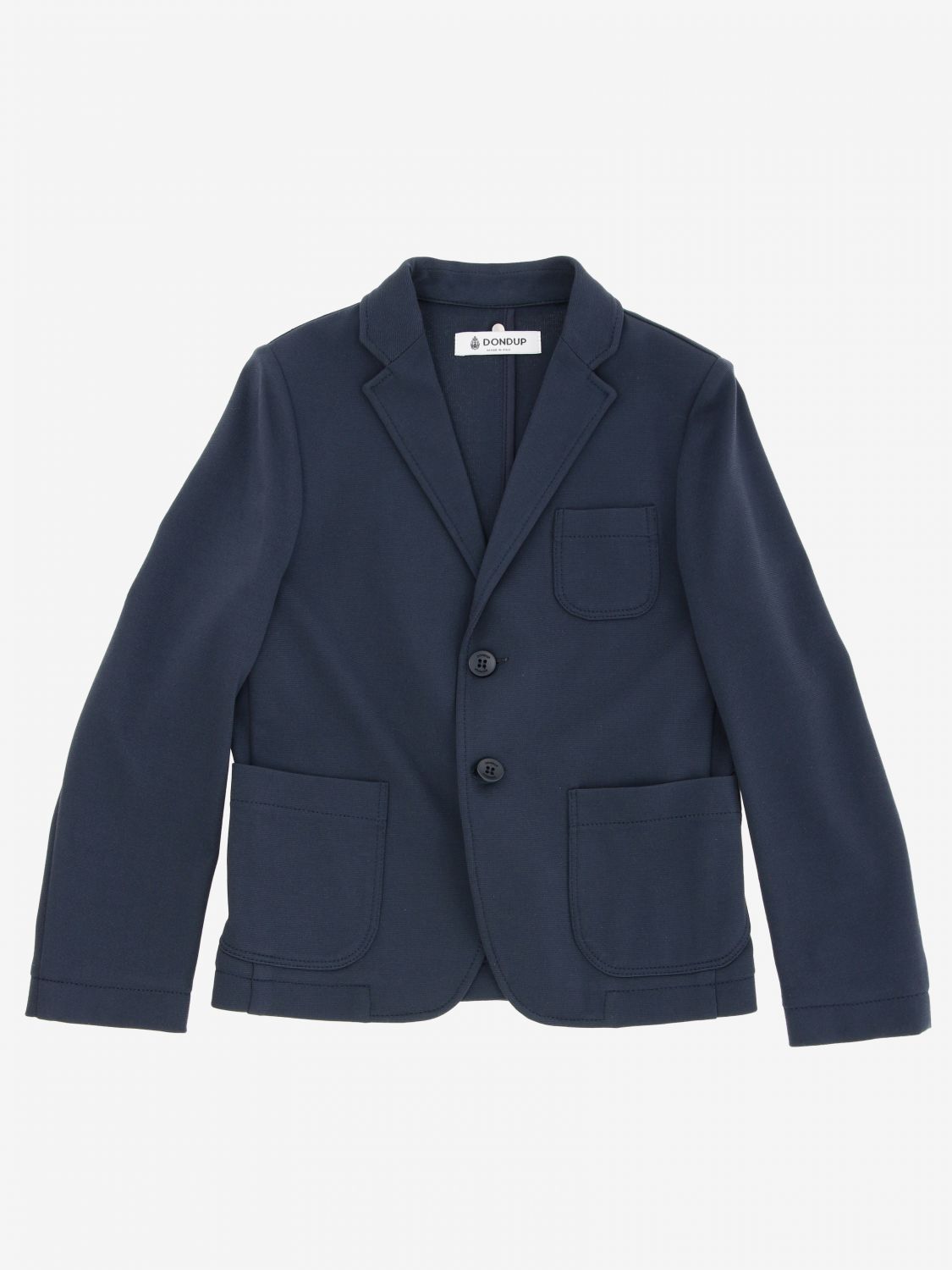 Dondup Kids' Single-breasted  Blazer With Patch Pockets In Blue