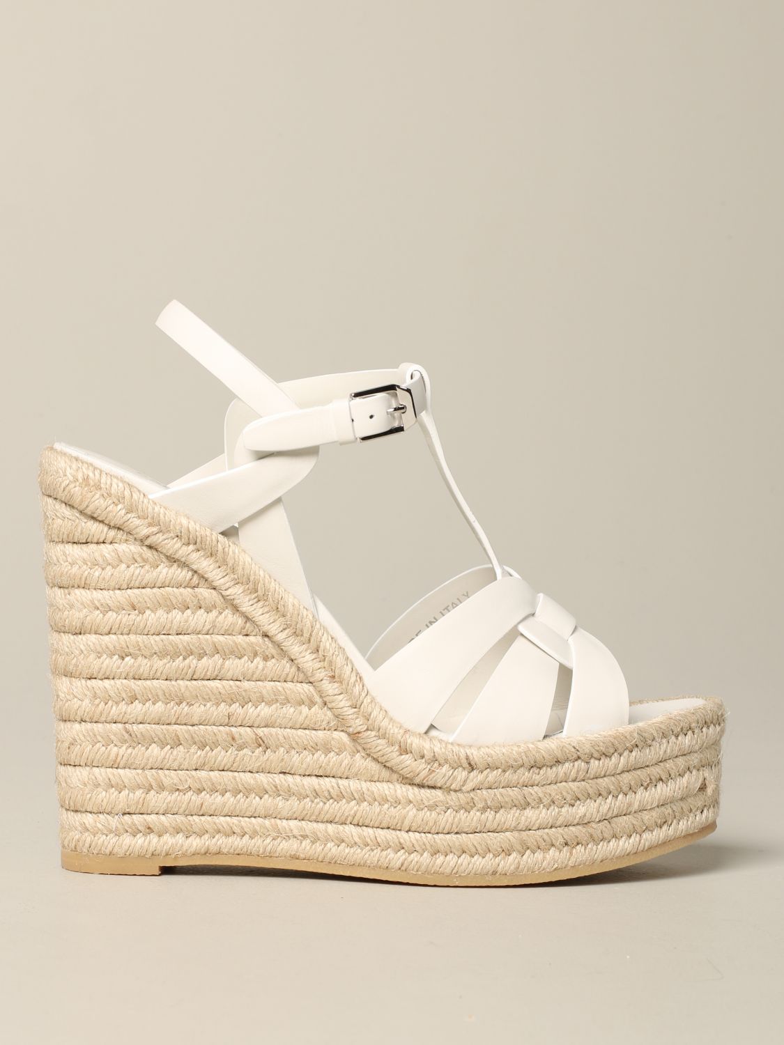 High heel shoes Saint Laurent: Heeled sandals women Saint Laurent white 1