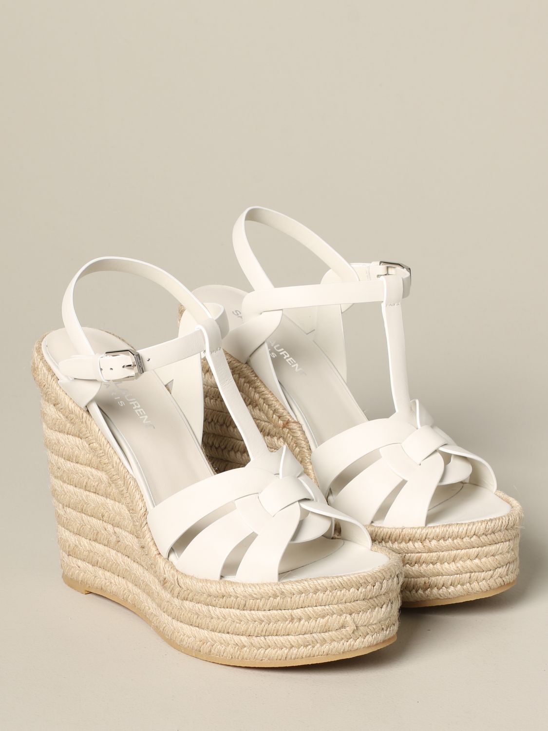 High heel shoes Saint Laurent: Heeled sandals women Saint Laurent white 2