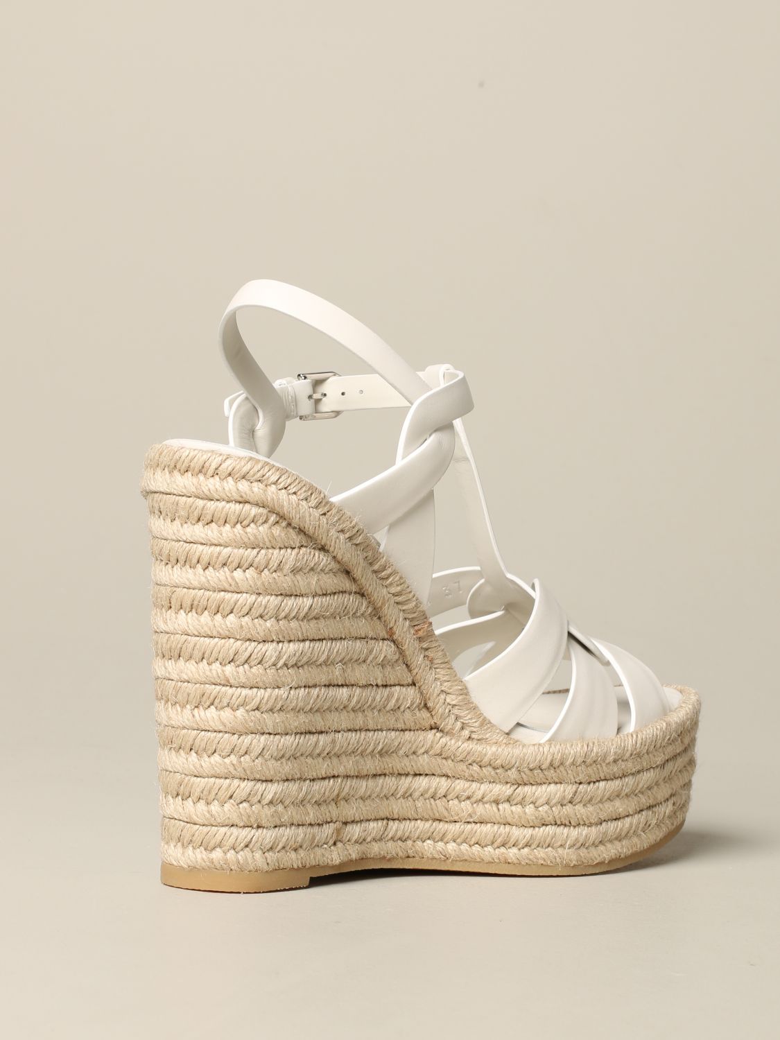 High heel shoes Saint Laurent: Heeled sandals women Saint Laurent white 5