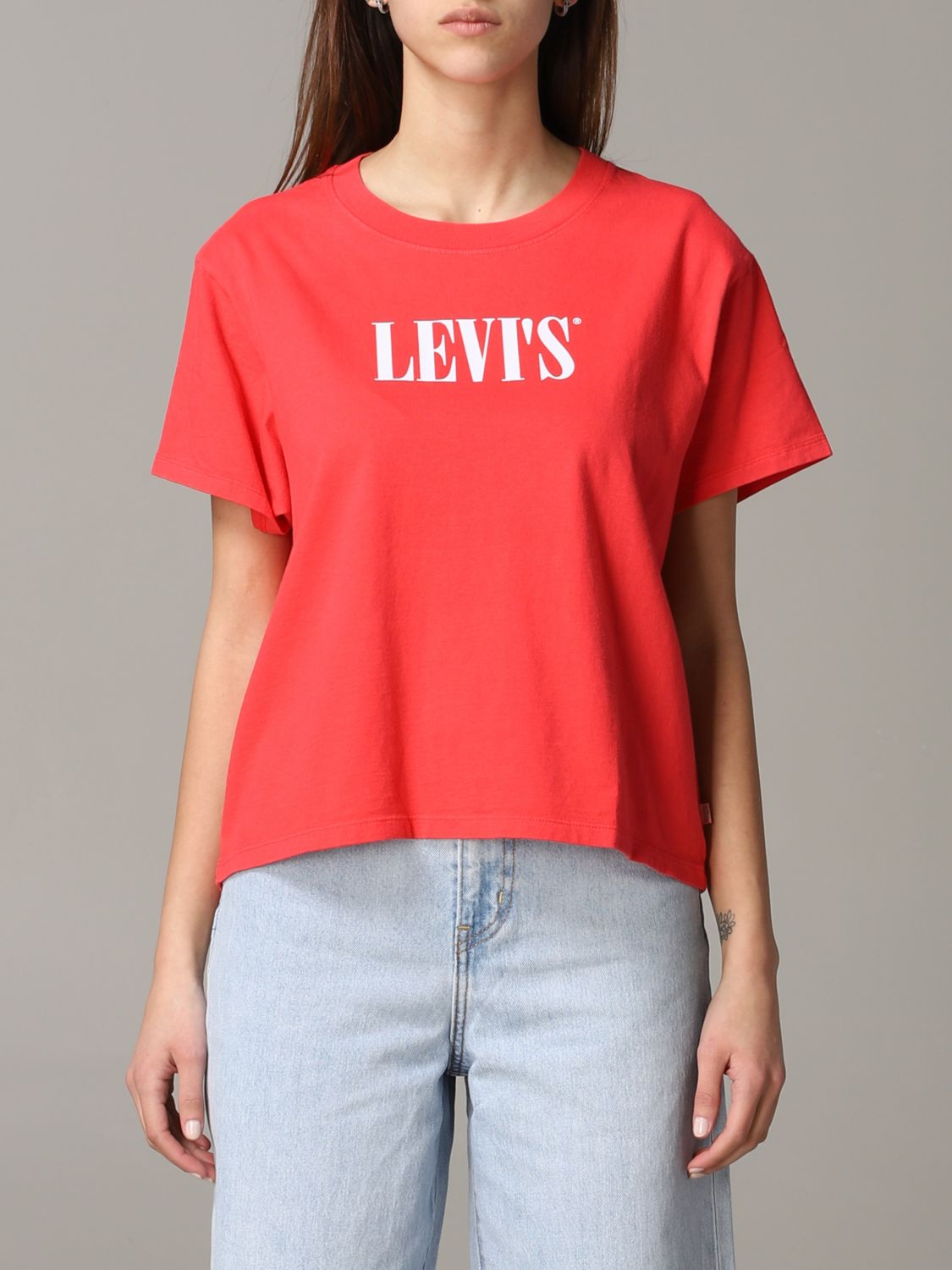 womens red levi t shirt