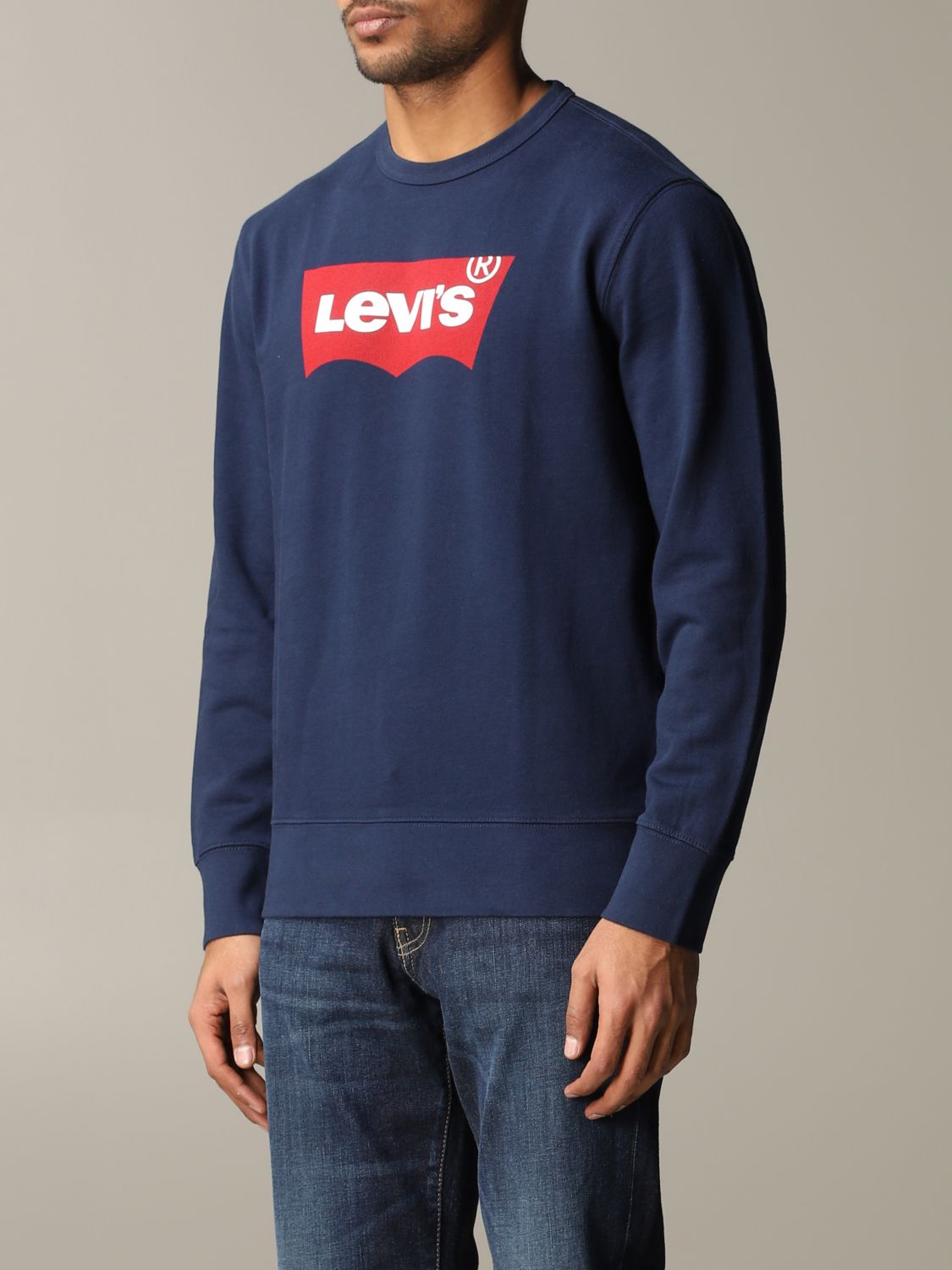 Levi's Outlet: Felpa a girocollo con logo - Blue | Felpa Levi's 178950081  GIGLIO.COM