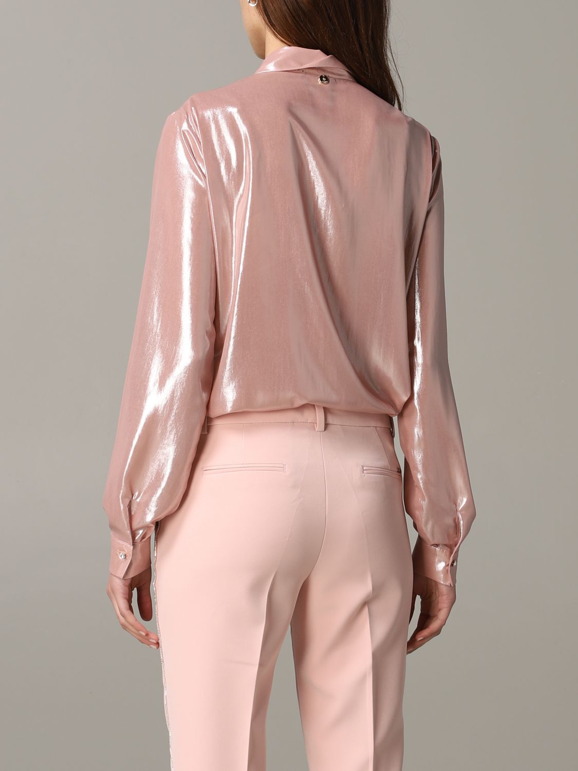 Liu Jo Outlet: shirt in metallic fabric - Blush Pink | Liu Jo