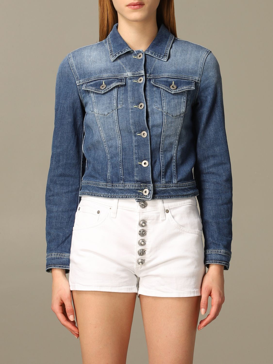 Dondup Outlet: Giacca di jeans slim - Blue | Giacca Dondup DJ030 DS0268AB5  GIGLIO.COM