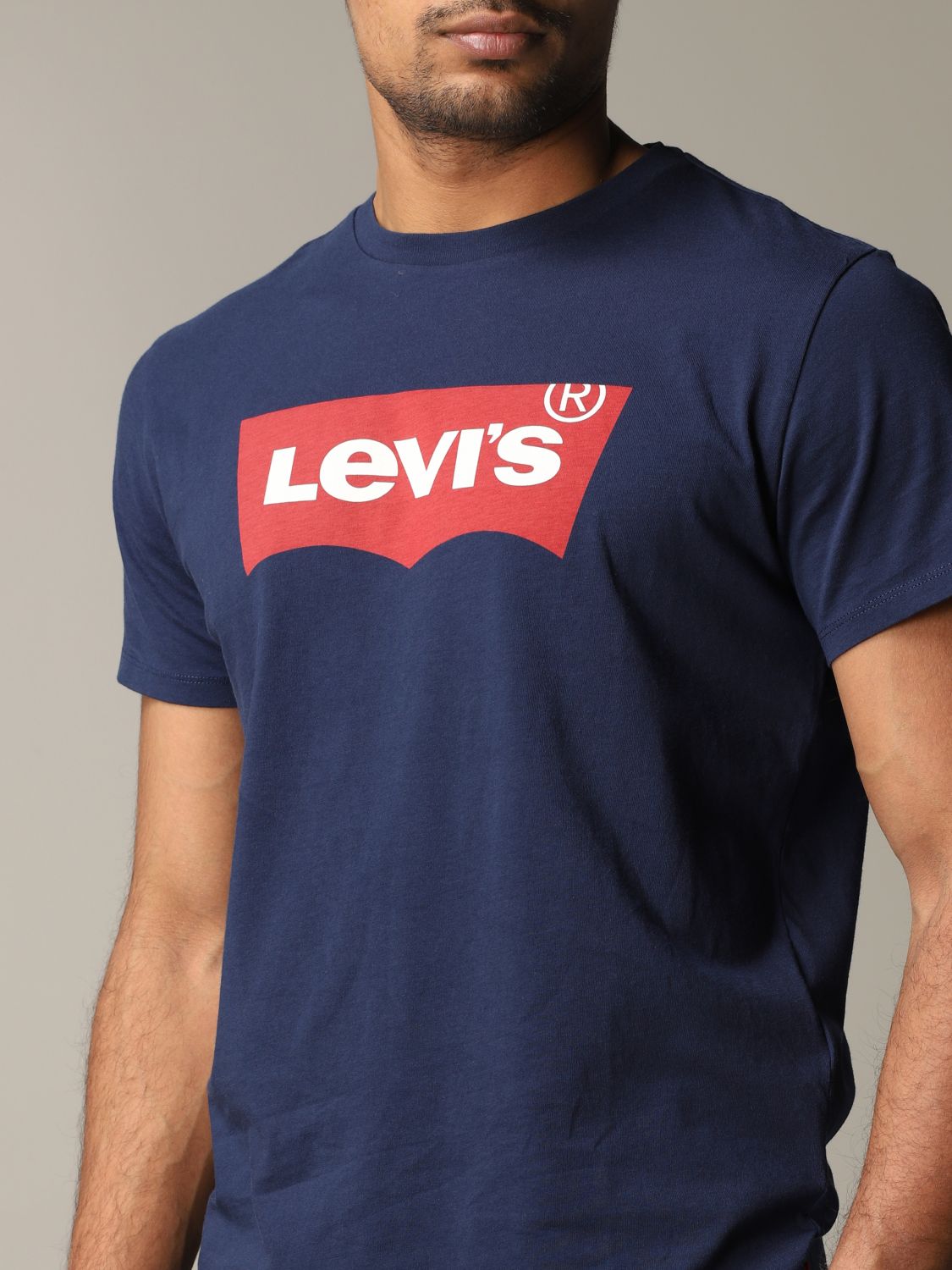 LEVI'S: short-sleeved logo - Blue Levi's t-shirt 177830139 online on GIGLIO.COM