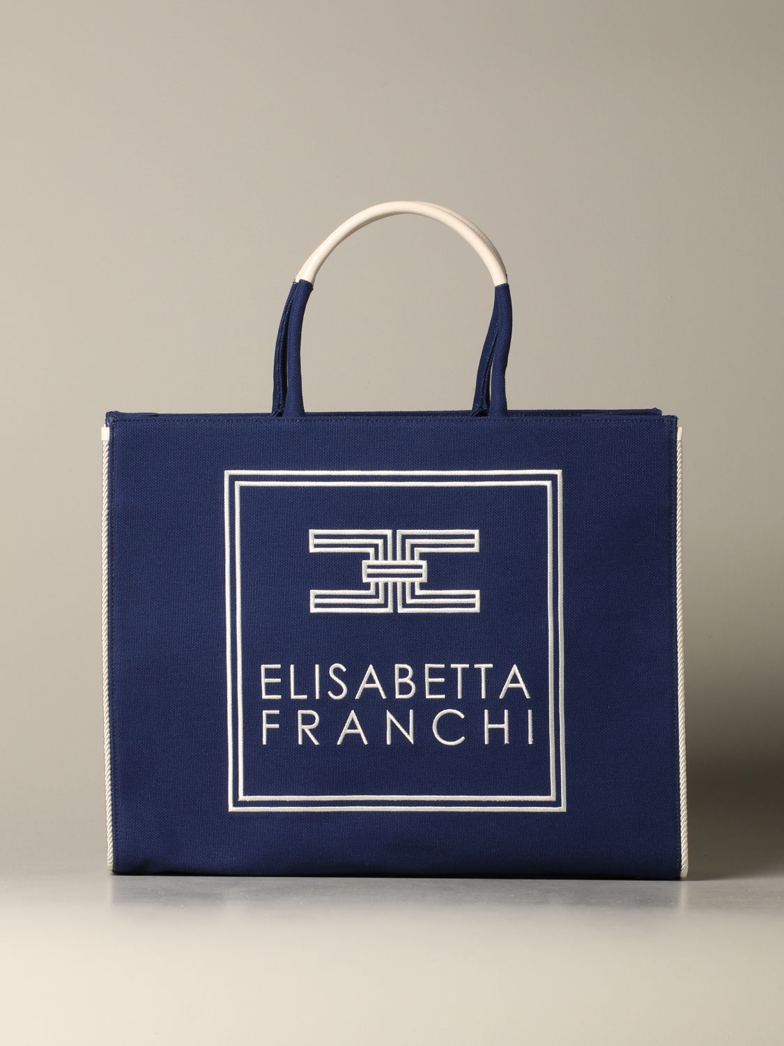 ELISABETTA FRANCHI: shopper bag with logo | Tote Bags Elisabetta ...