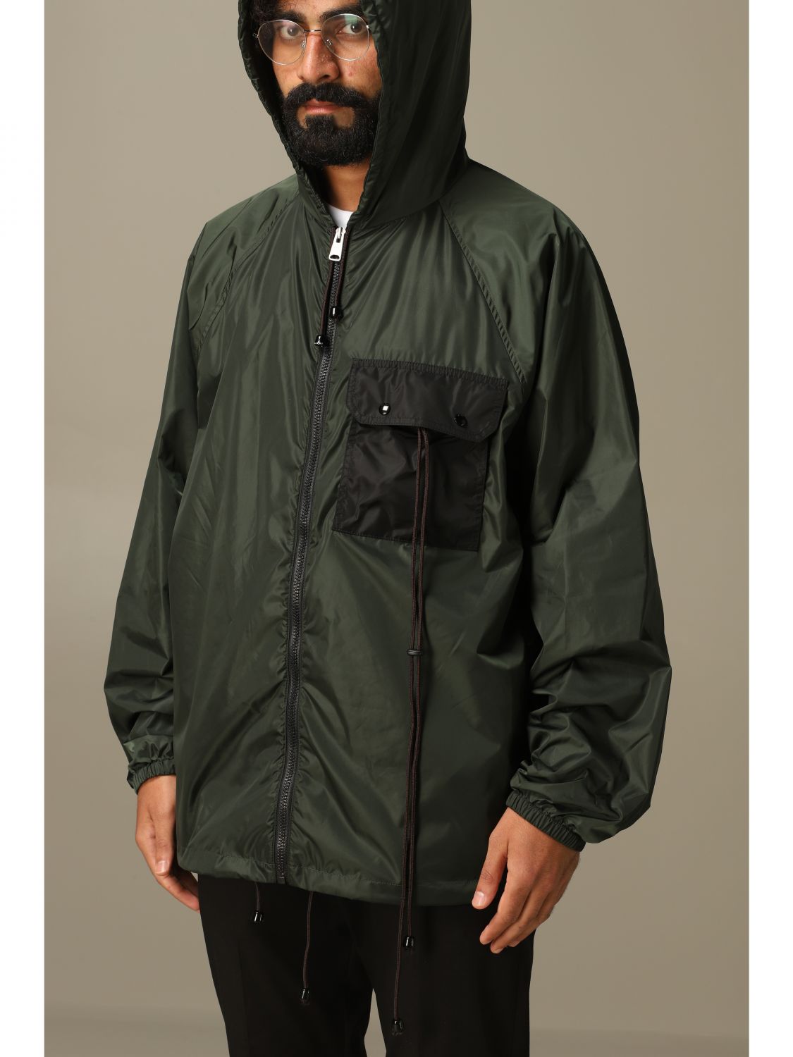 Marni Outlet: nylon jacket with hood and patch pocket | Jacket Marni ...